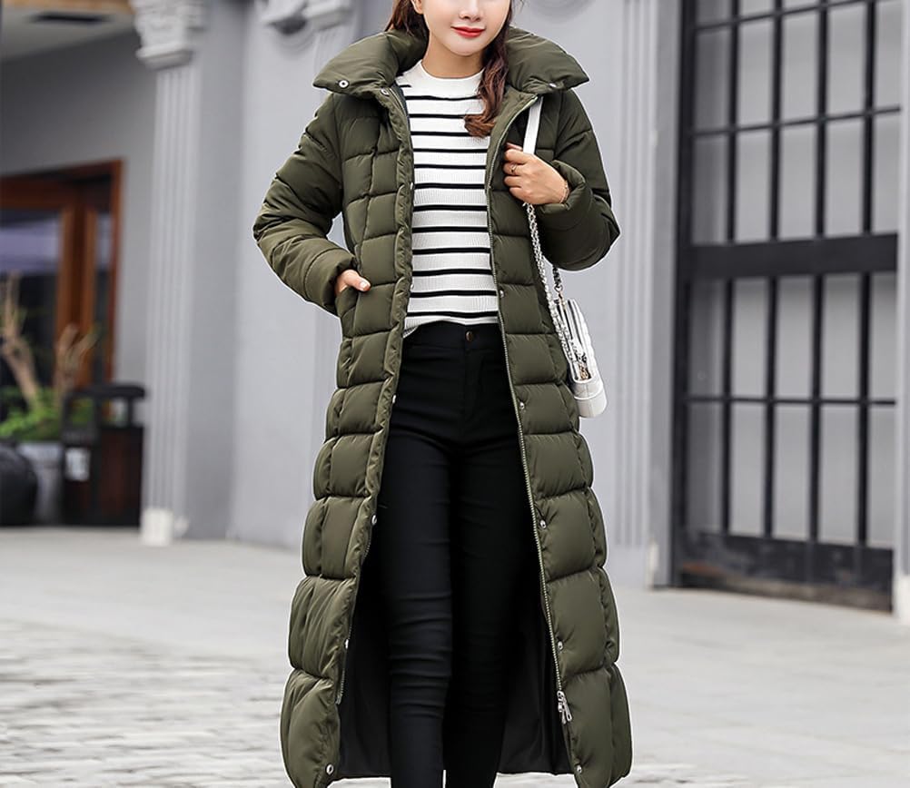 Onsoyours Women's Winter Jacket, Long Down Jacket, Quilted Jacket, Winter Coat, Parka Jacket, Outerwear, Women's Winter Warm Down Coat with Fur Collar