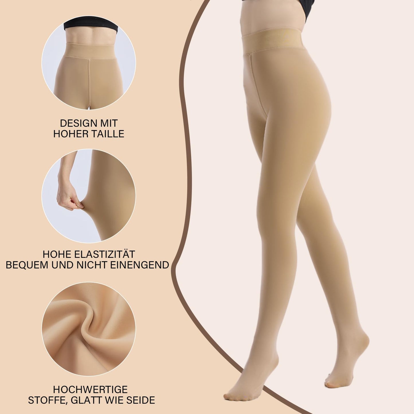 DIKER Thermo Strumpfhose Damen, Thermostrumpfhose Damen Winter