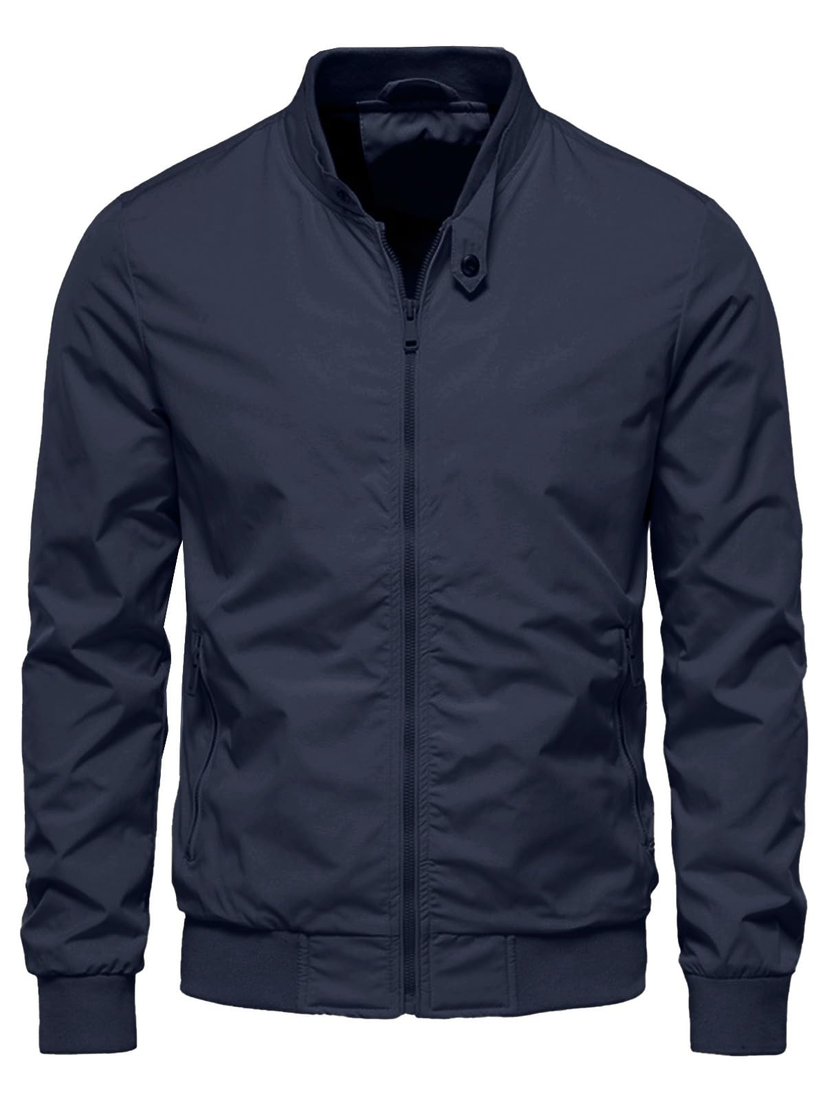 HOTIAN Herren Jacke Leichte Windbreaker Bomberjacke mit Stehkragen Jacke Übergangsjacke Freizeit jacke mit Reißverschlusstaschen