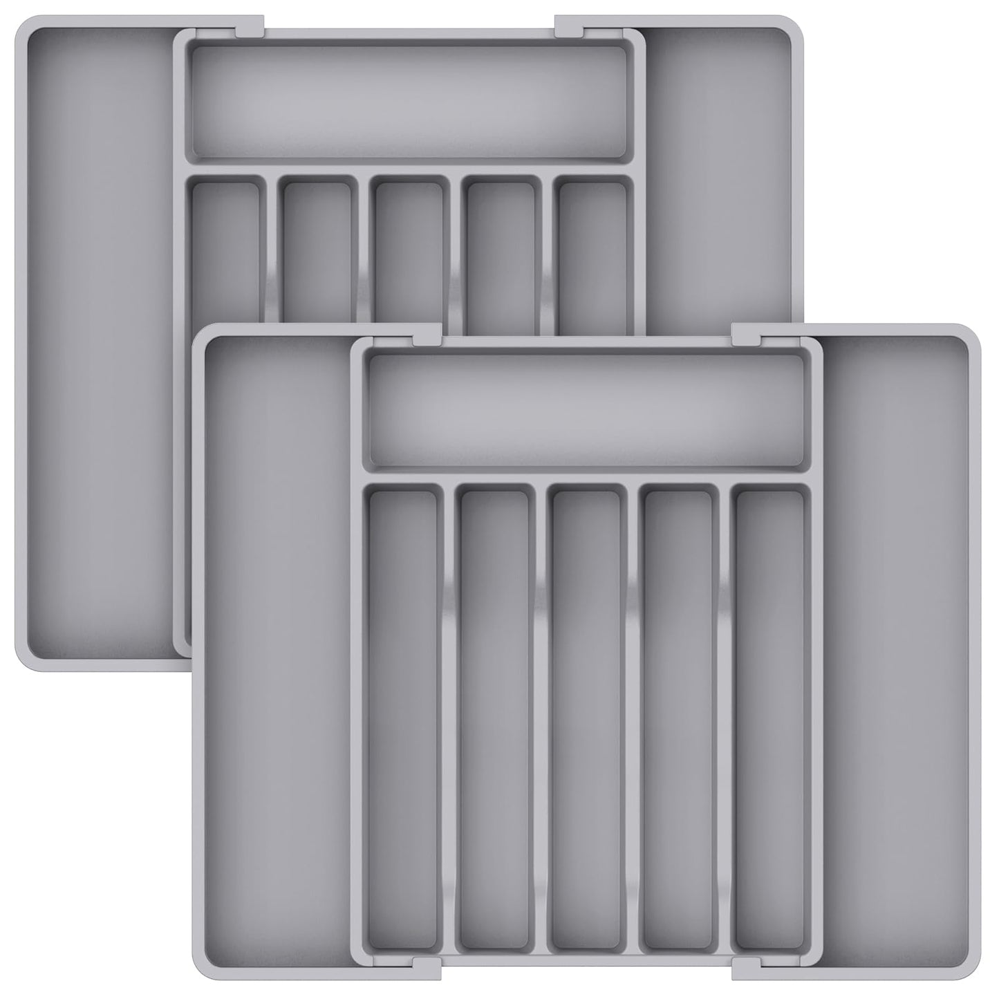 Lifewit Besteckkasten für Schubladen,verstellbarer Besteckhalter Utensilienhalter für Küchenschubladen, Schubladeneinsatz Besteckeinsatz für Küche Organizer aus Kunststoff für Löffel,Gabeln, Schwarz