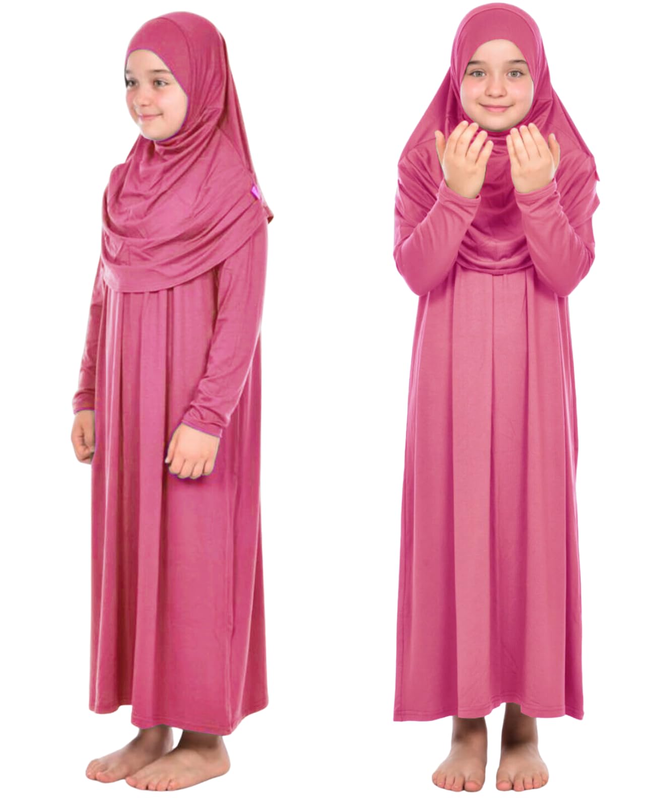 Prien Gebetskleidung Für Kinder, Mädchen Muslim Kleider, Lange Ärmel Abaya Mit Hijab, Islam Kleidung Frauen, Damen Muslimische Kleid Set, Gebetskleid Jilbab Khimar Ramadan
