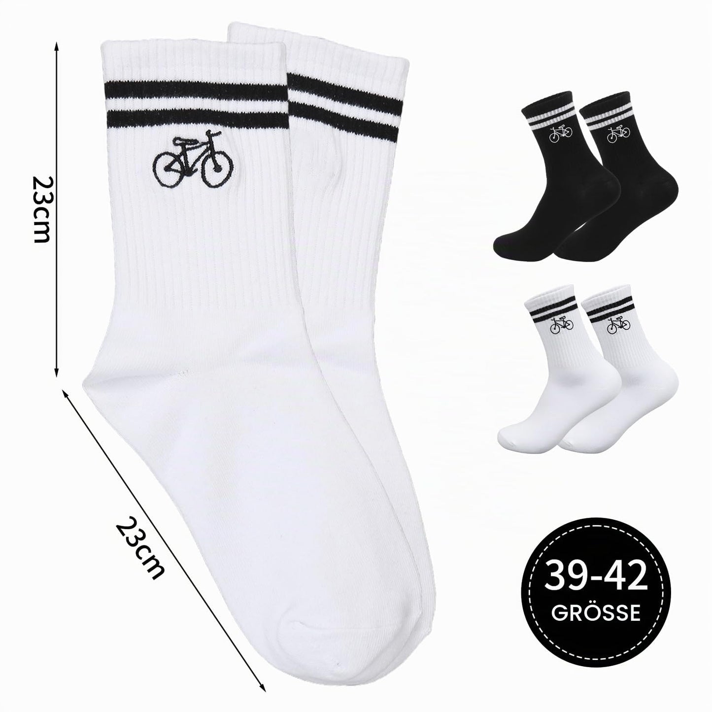 HUKUMA Rennrad Socken,35-46 Fahrradsocken Herren,Fahrrad Geschenk für Herren Damen,Rennrad Zubehör,Fahrradfahrer Tennissocken Accessoires,Lustiges Geschenk für Geburtstag Männer und Frauen