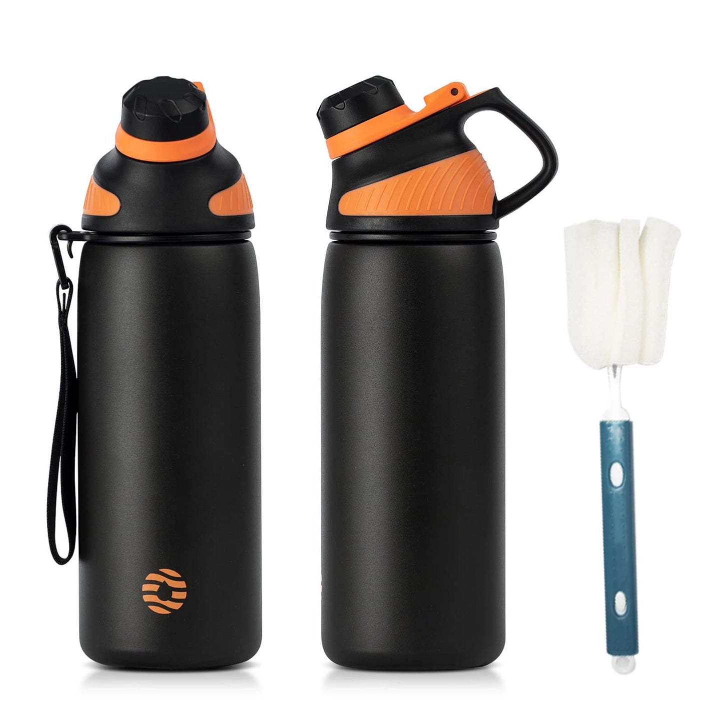 Fjbottle Edelstahl Trinkflasche Sport mit Magnetischem Deckel 1L, 800ml, 600ml, 400ml BPA-Frei Auslaufsichere Kinder Flasche - Kohlensäure geeignet 1500ML Wasserflasche Thermo für Schule, Fitness