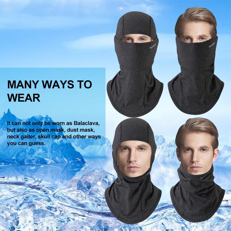 ROCKBROS Sturmhaube Balaclava Skimaske Winddicht Warm für Fahrrad Ski Motorrad Winter Unisex Einheitsgröße