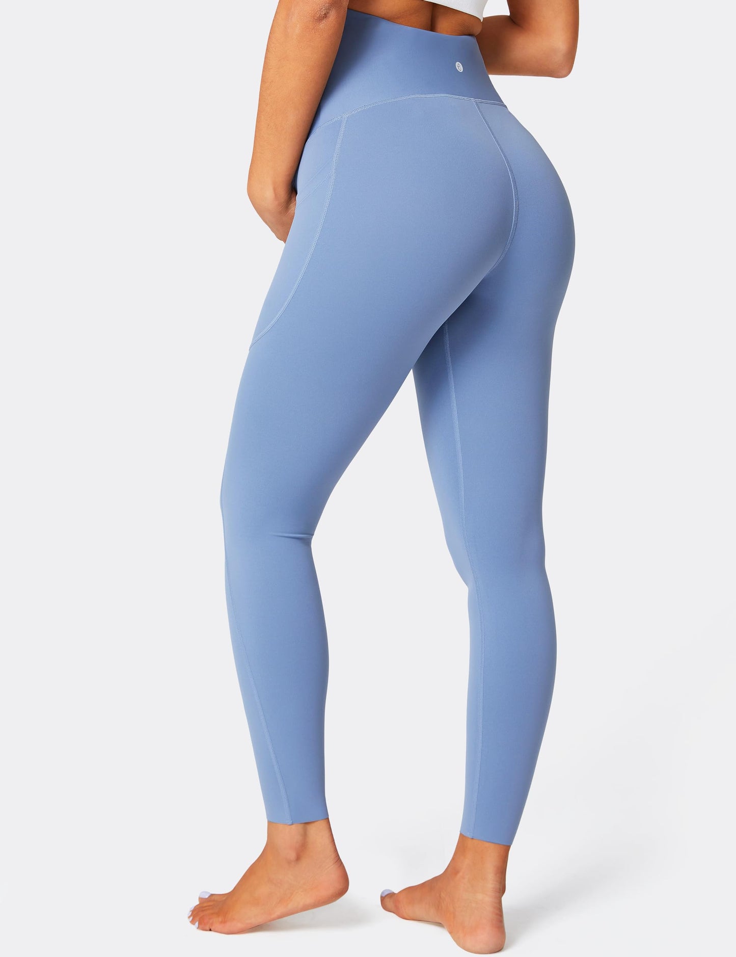 BAYDI Damen Umstandsleggings mit Taschen Blickdichte Lange Schwangerschaftsleggings High Waist Umstandshose Damen Weich elastisch Schwangerschaftshose