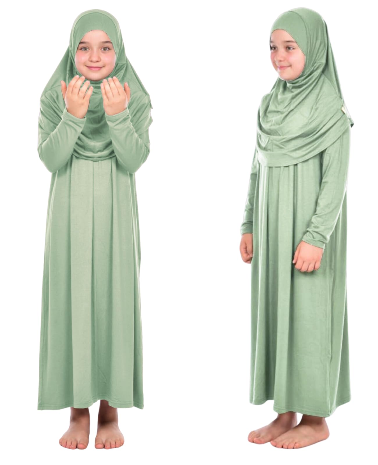 Prien Gebetskleidung Für Kinder, Mädchen Muslim Kleider, Lange Ärmel Abaya Mit Hijab, Islam Kleidung Frauen, Damen Muslimische Kleid Set, Gebetskleid Jilbab Khimar Ramadan
