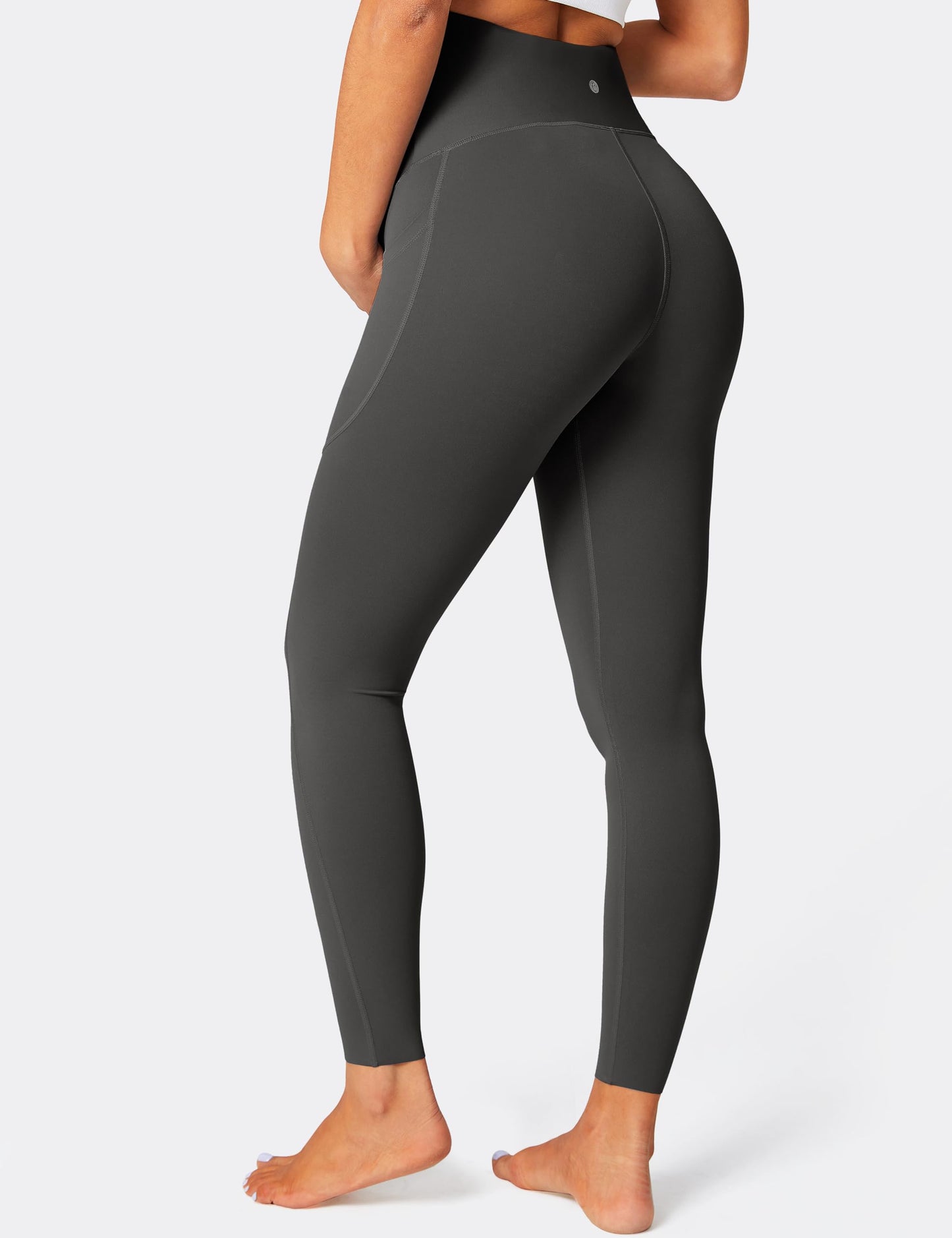 BAYDI Damen Umstandsleggings mit Taschen Blickdichte Lange Schwangerschaftsleggings High Waist Umstandshose Damen Weich elastisch Schwangerschaftshose