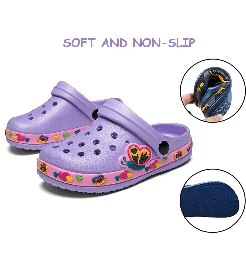 DRECAGE Unisex Kinder Clogs Pantoffeln Dinosaurier Gr.24-33 EU, Eva Gartenclogs Gummi Badeschuhe Hausschuhe für Jungen Mädchen