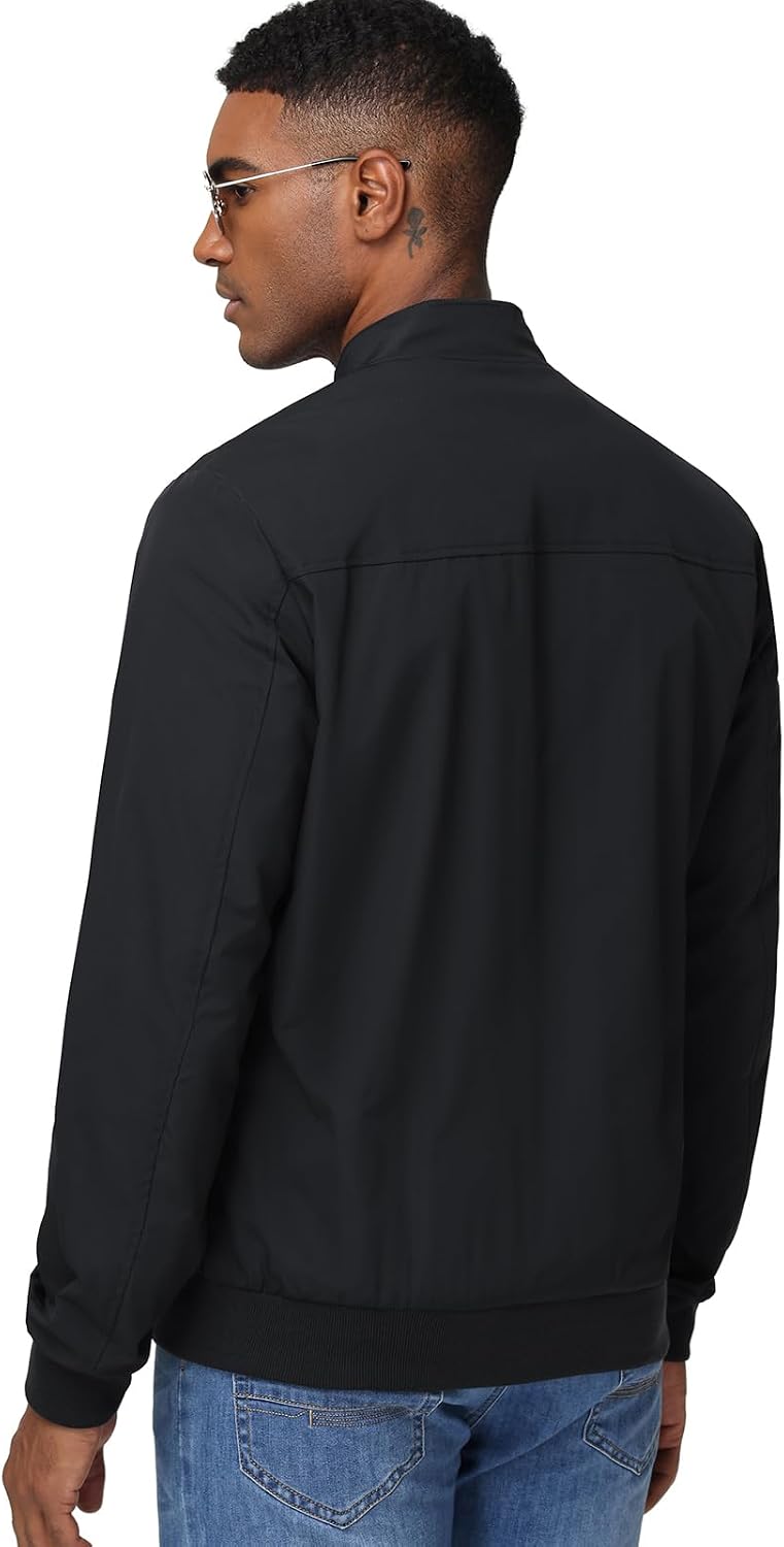 HOTIAN Herren Jacke Leichte Windbreaker Bomberjacke mit Stehkragen Jacke Übergangsjacke Freizeit jacke mit Reißverschlusstaschen