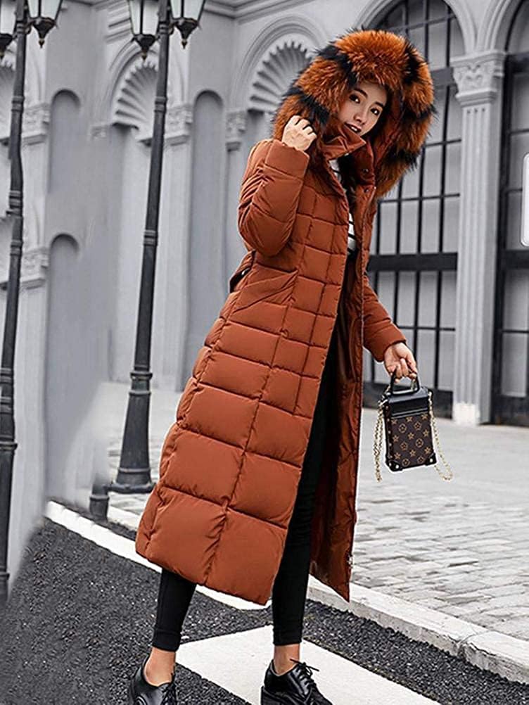 Onsoyours Women's Winter Jacket, Long Down Jacket, Quilted Jacket, Winter Coat, Parka Jacket, Outerwear, Women's Winter Warm Down Coat with Fur Collar