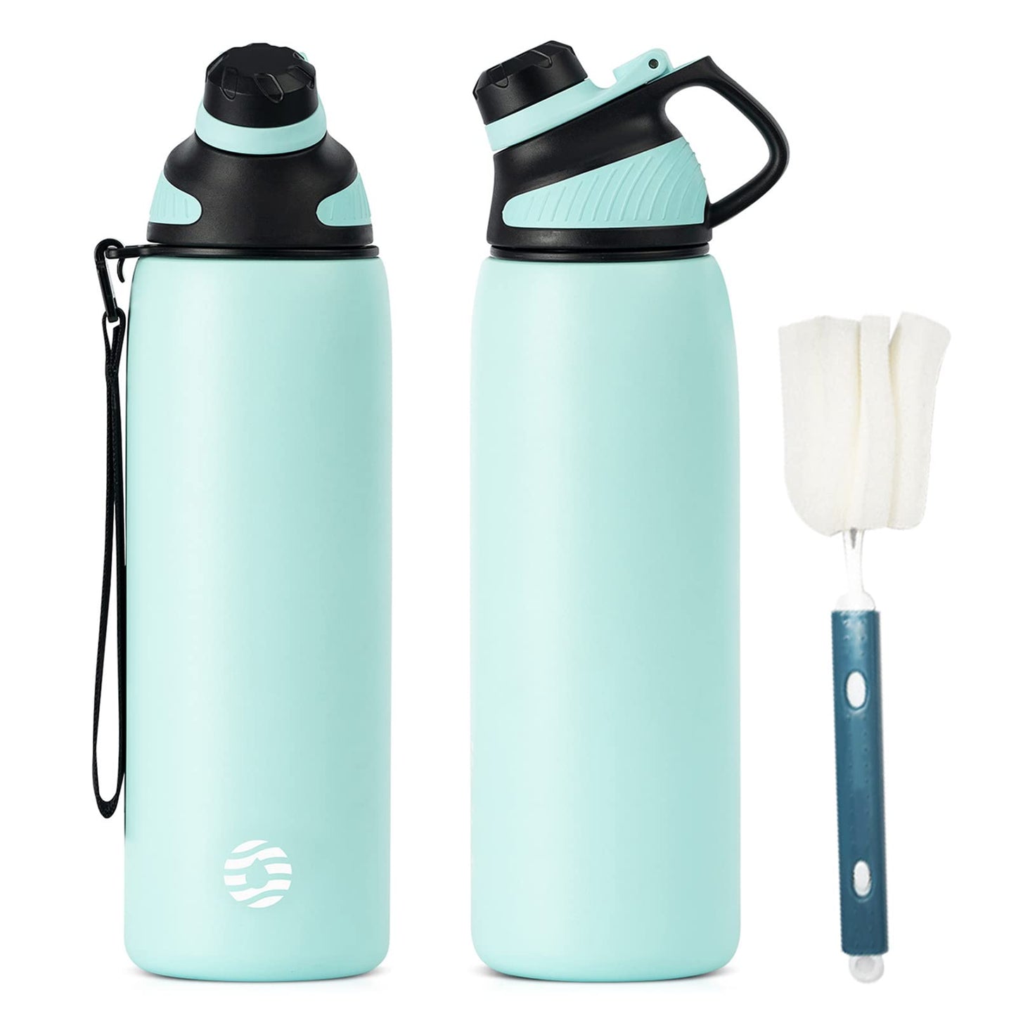 Fjbottle Edelstahl Trinkflasche Sport mit Magnetischem Deckel 1L, 800ml, 600ml, 400ml BPA-Frei Auslaufsichere Kinder Flasche - Kohlensäure geeignet 1500ML Wasserflasche Thermo für Schule, Fitness
