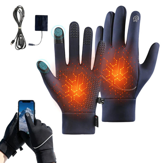 USB Heated Gloves, 2026 Winter Gloves Touch Screen, Heated Gloves Women Men, Electric Heated Ski Gloves, Cycling Gloves, Waterproof for Cycling, Running
