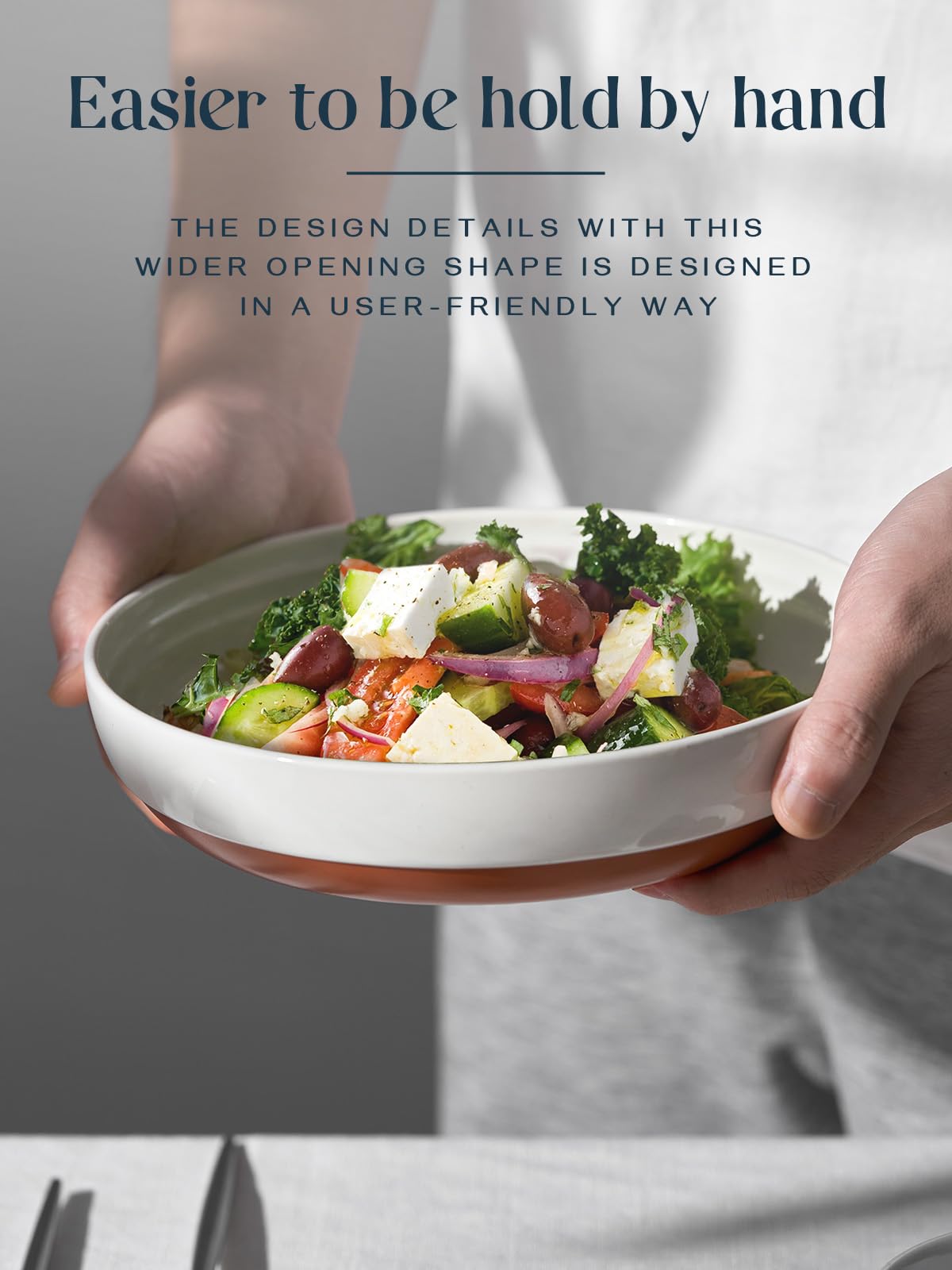 DOWAN Steingut Dessert Teller Set,Tellerset Keramik-6 Personen,21cm Speiseteller Porzellan,Essteller,Steinzeug Geschirrteller,Flache Frühstückstelle teller para Salat,Pasta,Vanille-Weiß