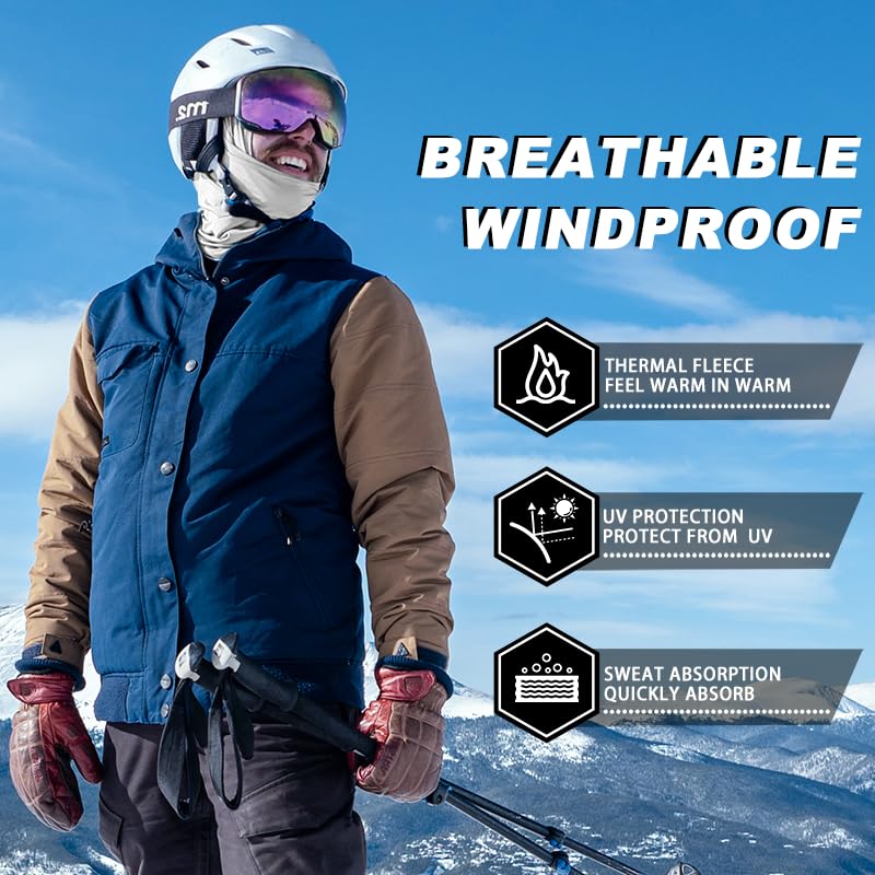 ROCKBROS Sturmhaube Balaclava Skimaske Winddicht Warm für Fahrrad Ski Motorrad Winter Unisex Einheitsgröße
