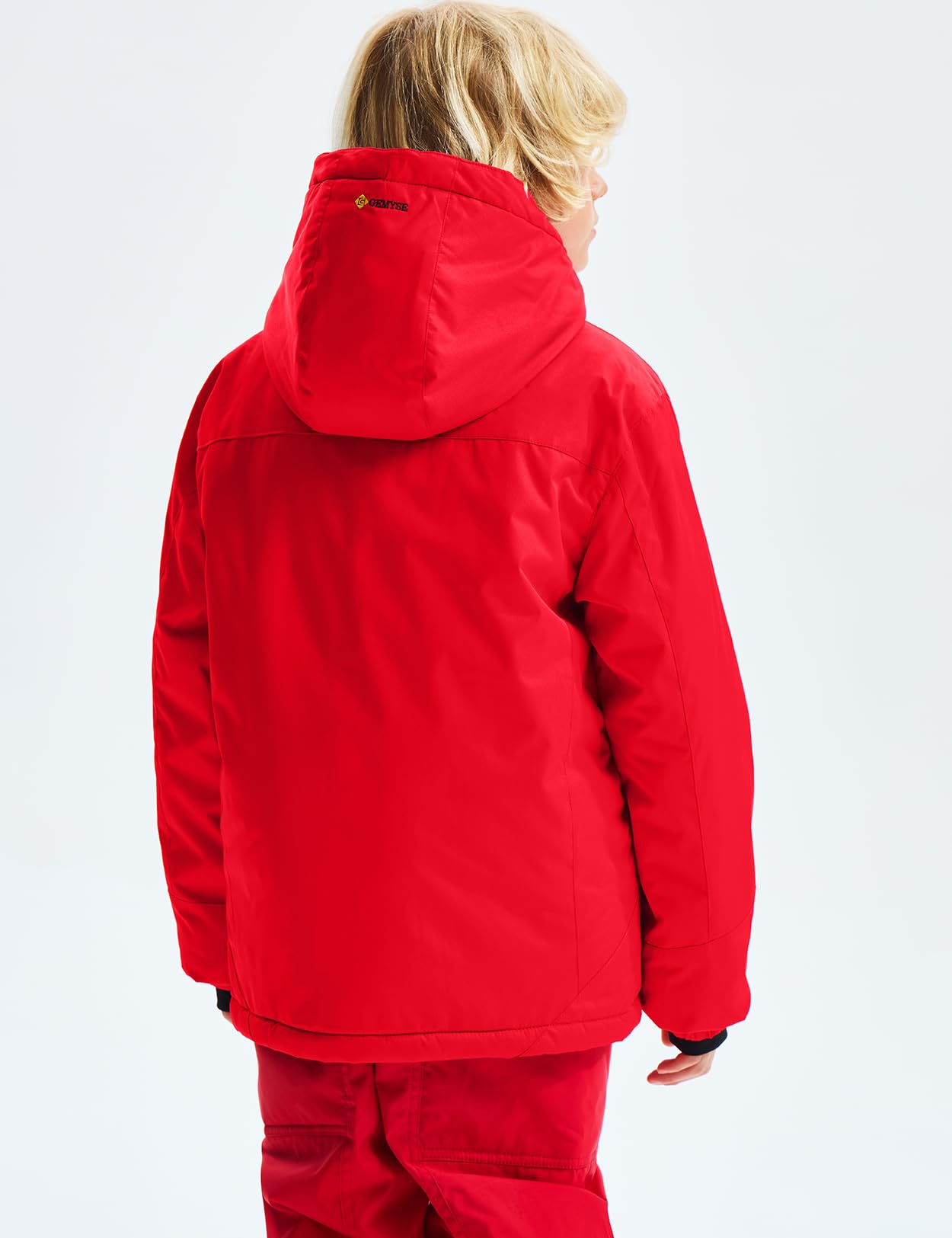 Gemyse Boys' Waterproof Ski Jacket, Windproof Fleece Jacket, Outdoor Winter Jacket, Rain Jacket with Hood