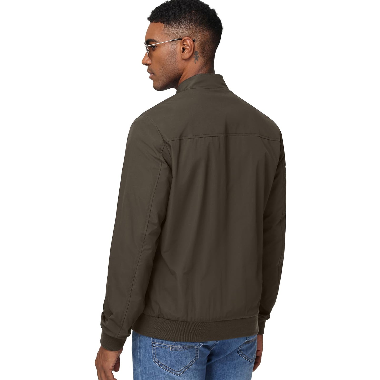 HOTIAN Herren Jacke Leichte Windbreaker Bomberjacke mit Stehkragen Jacke Übergangsjacke Freizeit jacke mit Reißverschlusstaschen