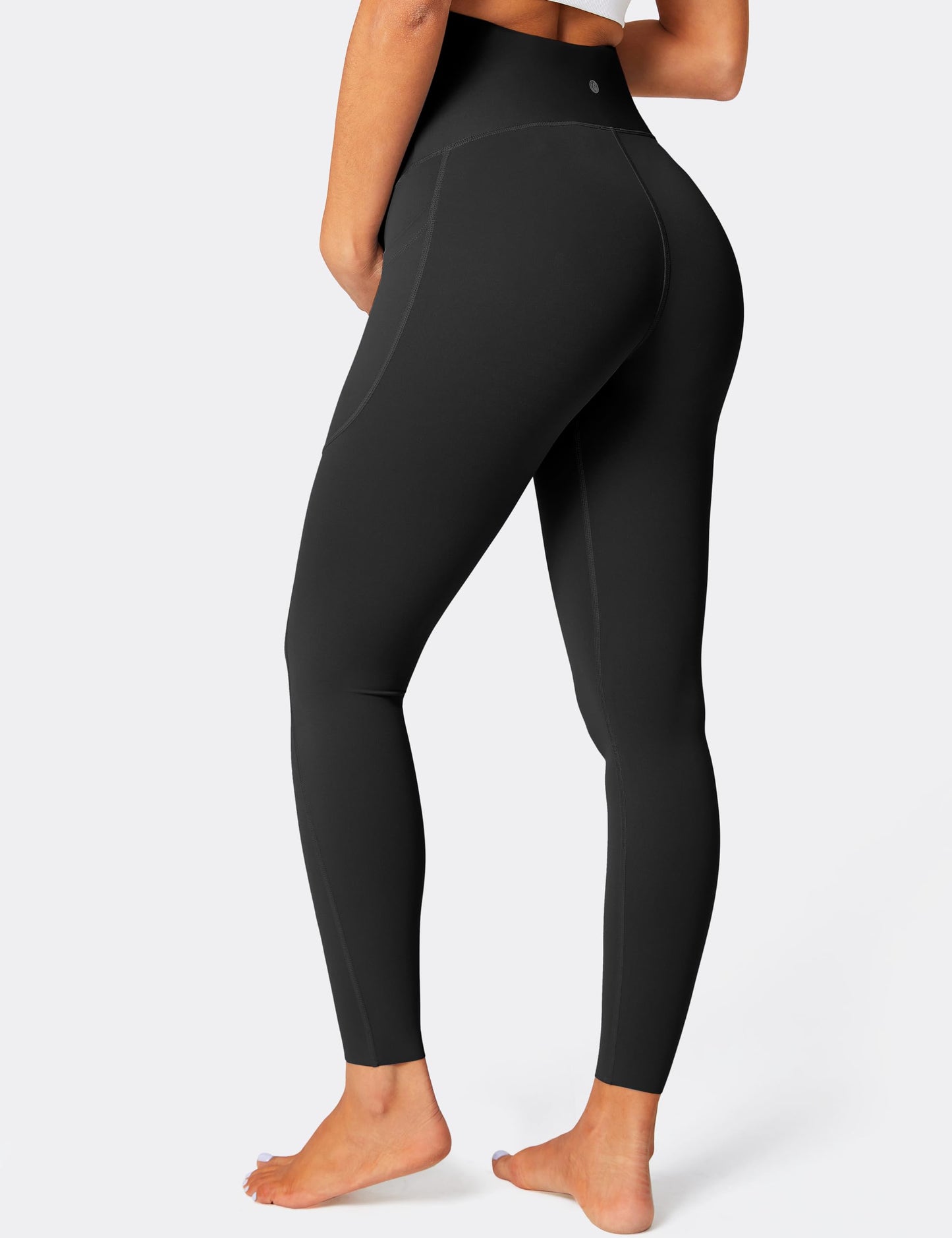 BAYDI Damen Umstandsleggings mit Taschen Blickdichte Lange Schwangerschaftsleggings High Waist Umstandshose Damen Weich elastisch Schwangerschaftshose