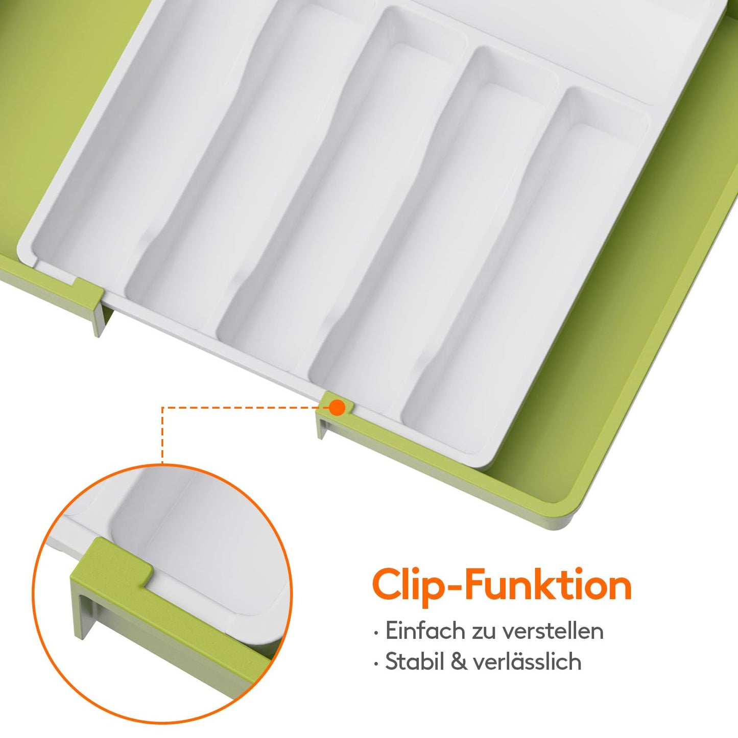 Lifewit Besteckkasten für Schubladen,verstellbarer Besteckhalter Utensilienhalter für Küchenschubladen, Schubladeneinsatz Besteckeinsatz für Küche Organizer aus Kunststoff für Löffel,Gabeln, Schwarz