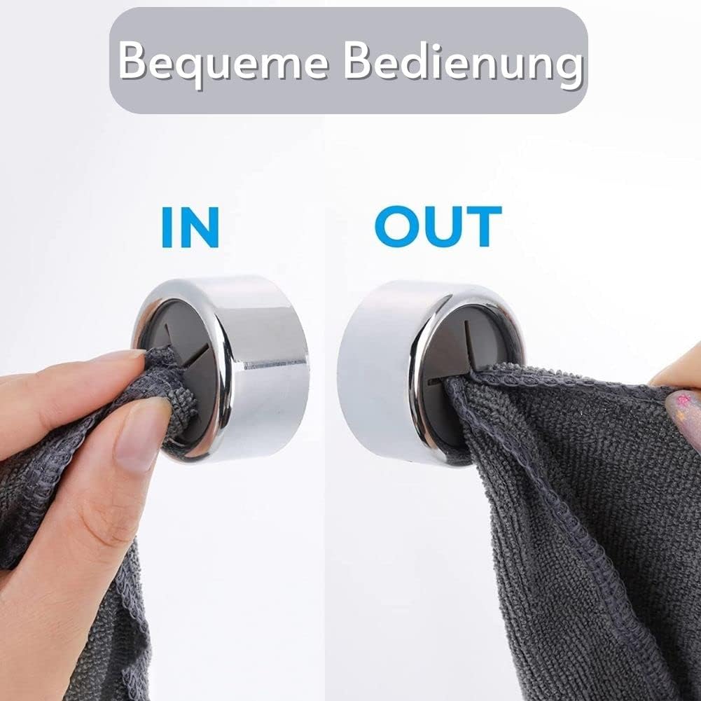 Coolon Geschirrtuchhalter,3 Stück Selbstklebender Handtuchhalter,Starke Viskosität ABS Handtuchhaken Runden Handtuchklemme Tuchhaken für Bad, Küche und Haushalt