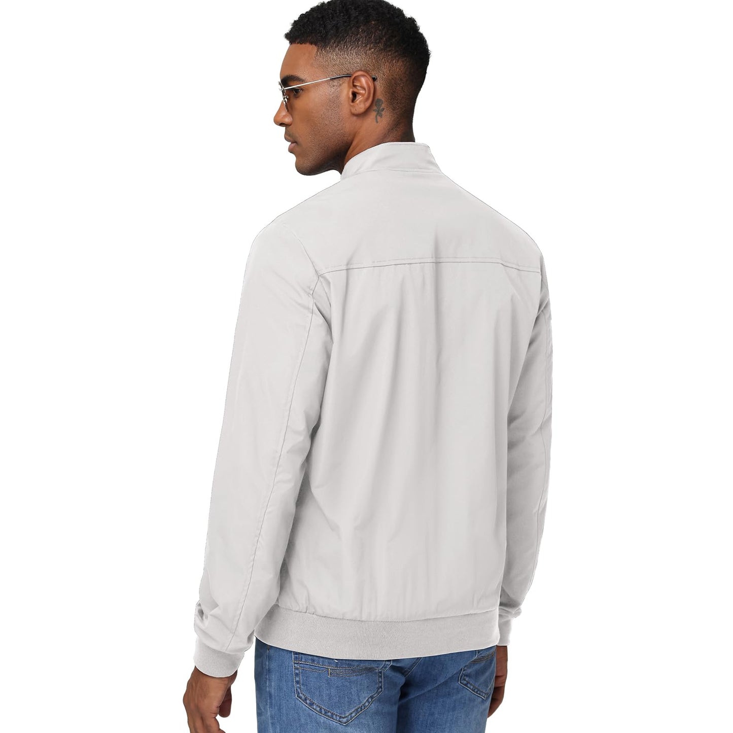 HOTIAN Herren Jacke Leichte Windbreaker Bomberjacke mit Stehkragen Jacke Übergangsjacke Freizeit jacke mit Reißverschlusstaschen