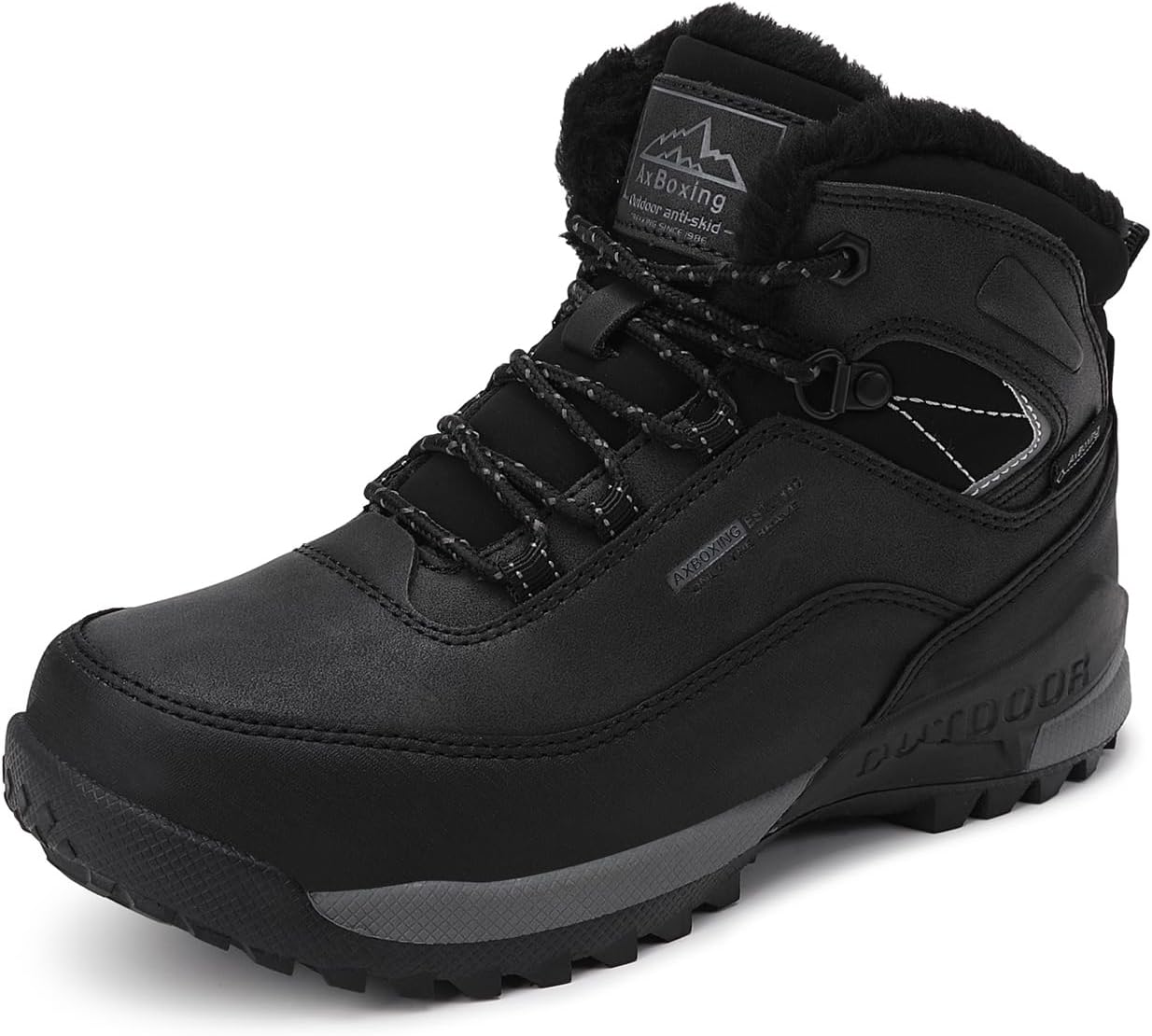 AX BOXING Winter Shoes Boys Hiking Shoes Lined Snow Boots Children Warm Lining Trekking Shoes Non-Slip Winter Boots Outdoor EU 34-40