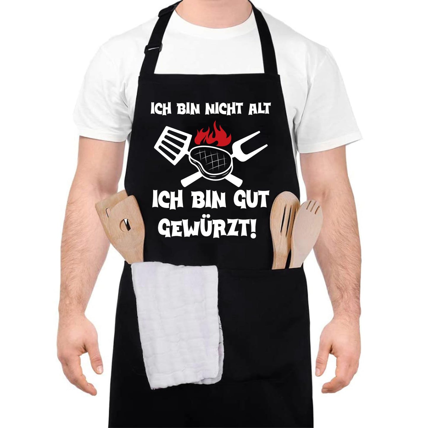 Lustige Kochschürze für Männer,Grillschürze Verstellbare Schürze