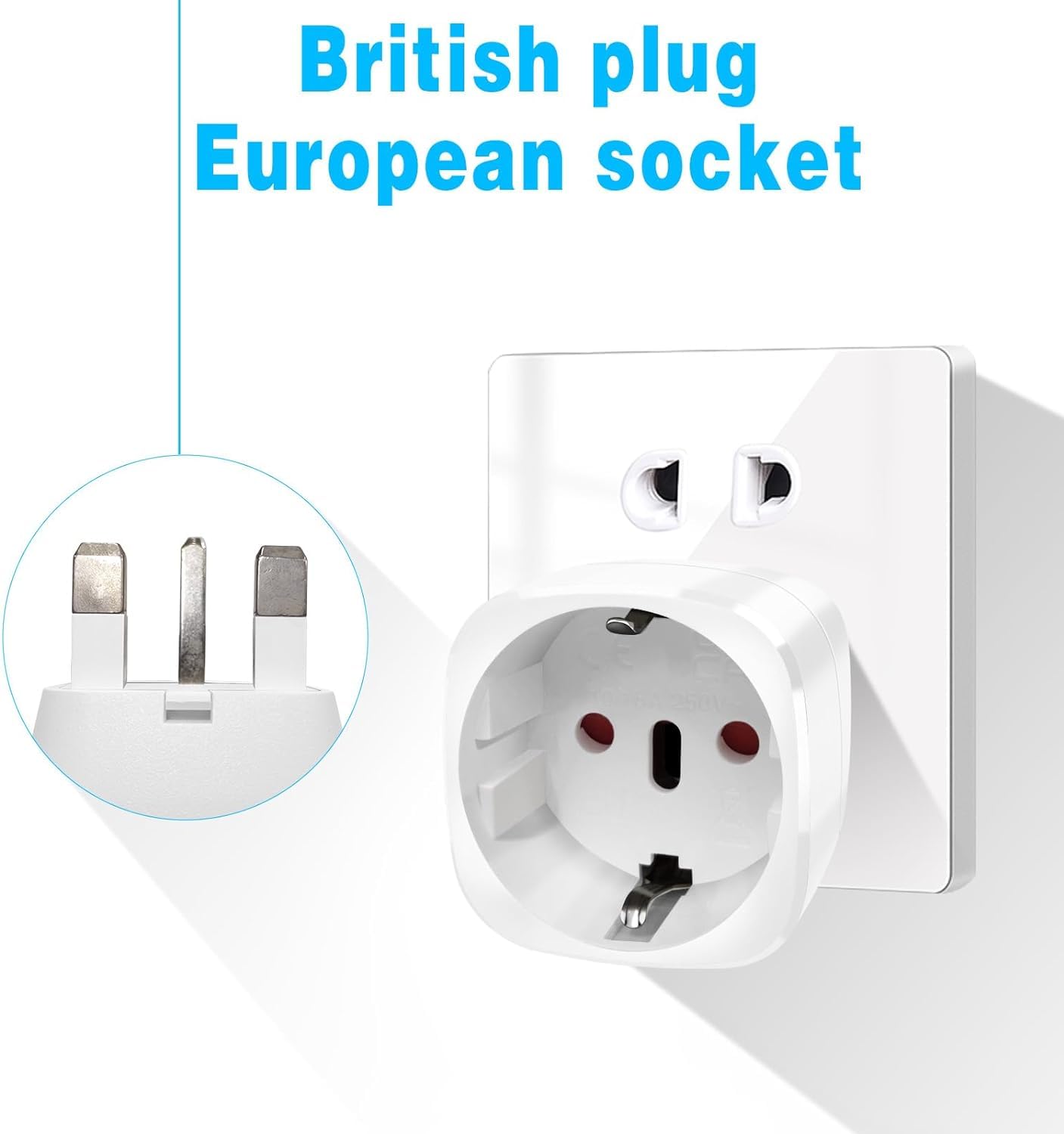 Reiseadapter USA 2Stück，USA Adapter Steckdose Deutschland Plug ，Adapter USA Deutschland Stecker für EU zu Amerika/Kanada/Mexiko/Thailand usw,Typ B Reisestecker Stromadapter,Weiß