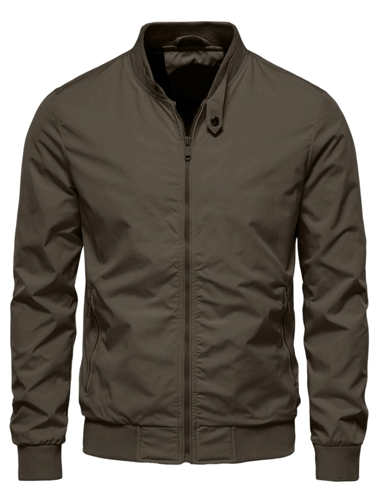 HOTIAN Herren Jacke Leichte Windbreaker Bomberjacke mit Stehkragen Jacke Übergangsjacke Freizeit jacke mit Reißverschlusstaschen