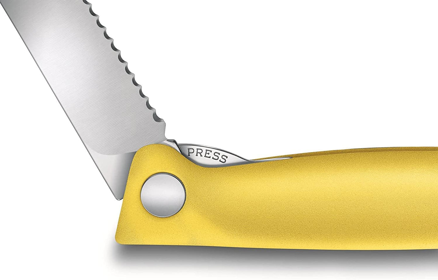 Victorinox Swiss Classic Profi Tomaten- und Tafelmesser, Extra Scharfe Klinge, Wellenschliff, 11 cm, Rostfreier Stahl, gelb
