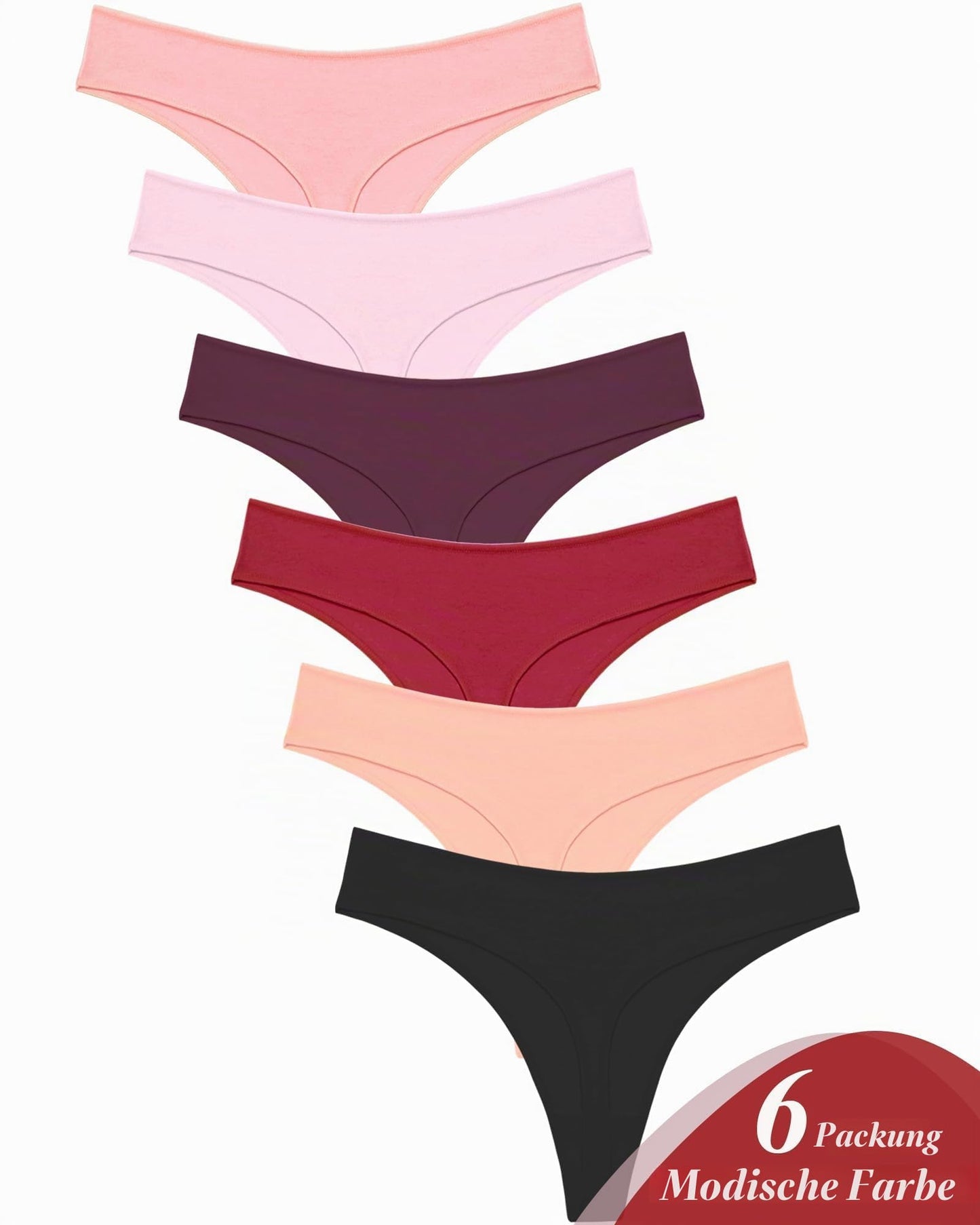 BeReady String Tanga Damen Baumwolle Sexy Unterwäsche Frauen Set Unterhosen Damen Slips Mehrpack Atmungsaktiv Thong Bikini Pantys 6 Pack