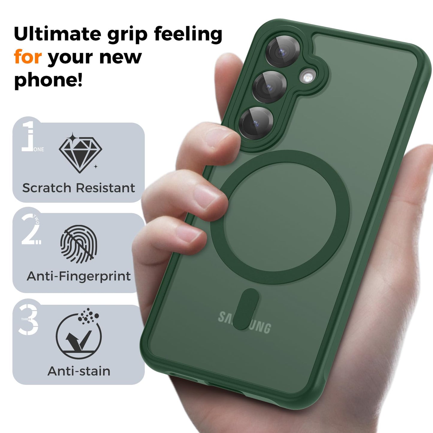 für Samsung Galaxy S25 Ultra Hülle für Magsafe, Magnetisch Handyhülle für S25 Ultra Hülle, Kameraschutz Stoßfeste Kratzfeste Durchscheinende Schutzhülle für Samsung S25 Ultra Case, Schwarz