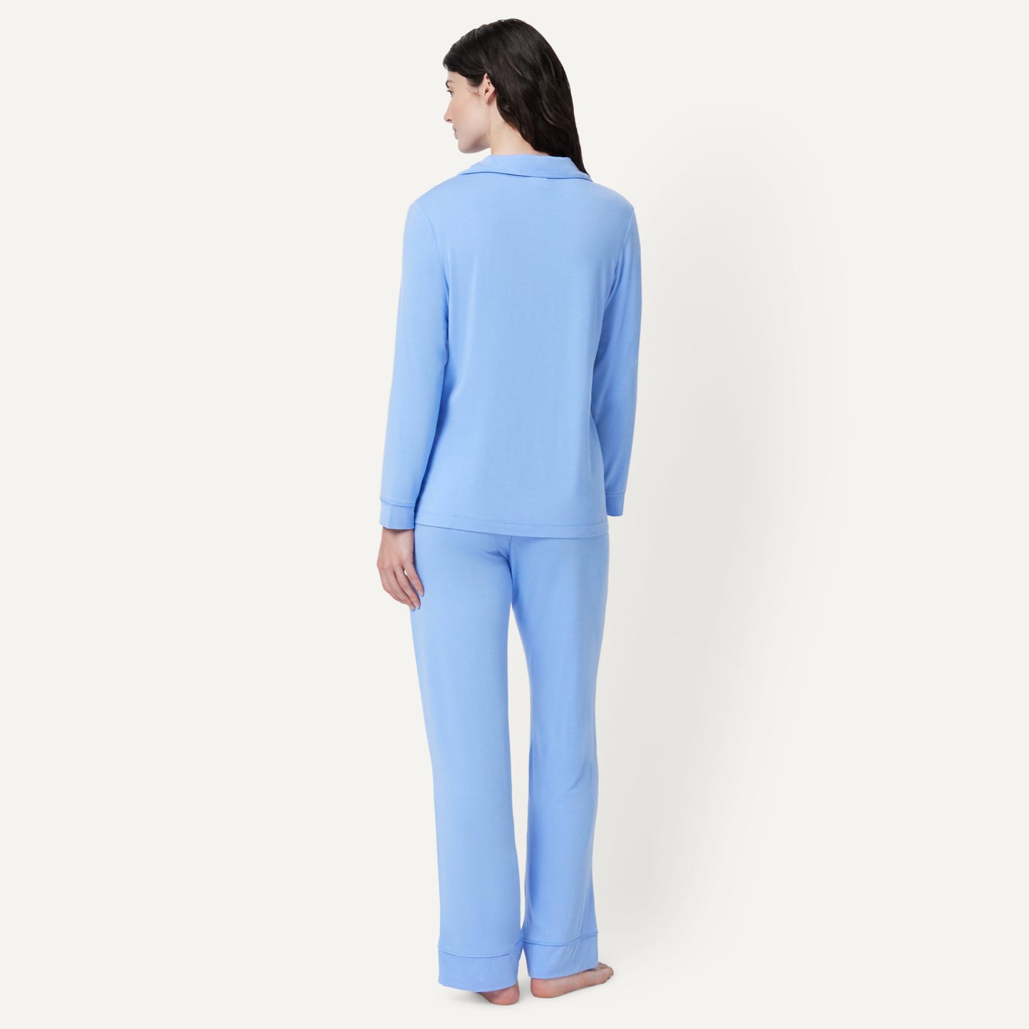 Amazon Essentials x Sofia Grainge Damen Pyjama-Set aus elastischer Modalfaser mit Langen Ärmeln und bodenlangem Unterteil