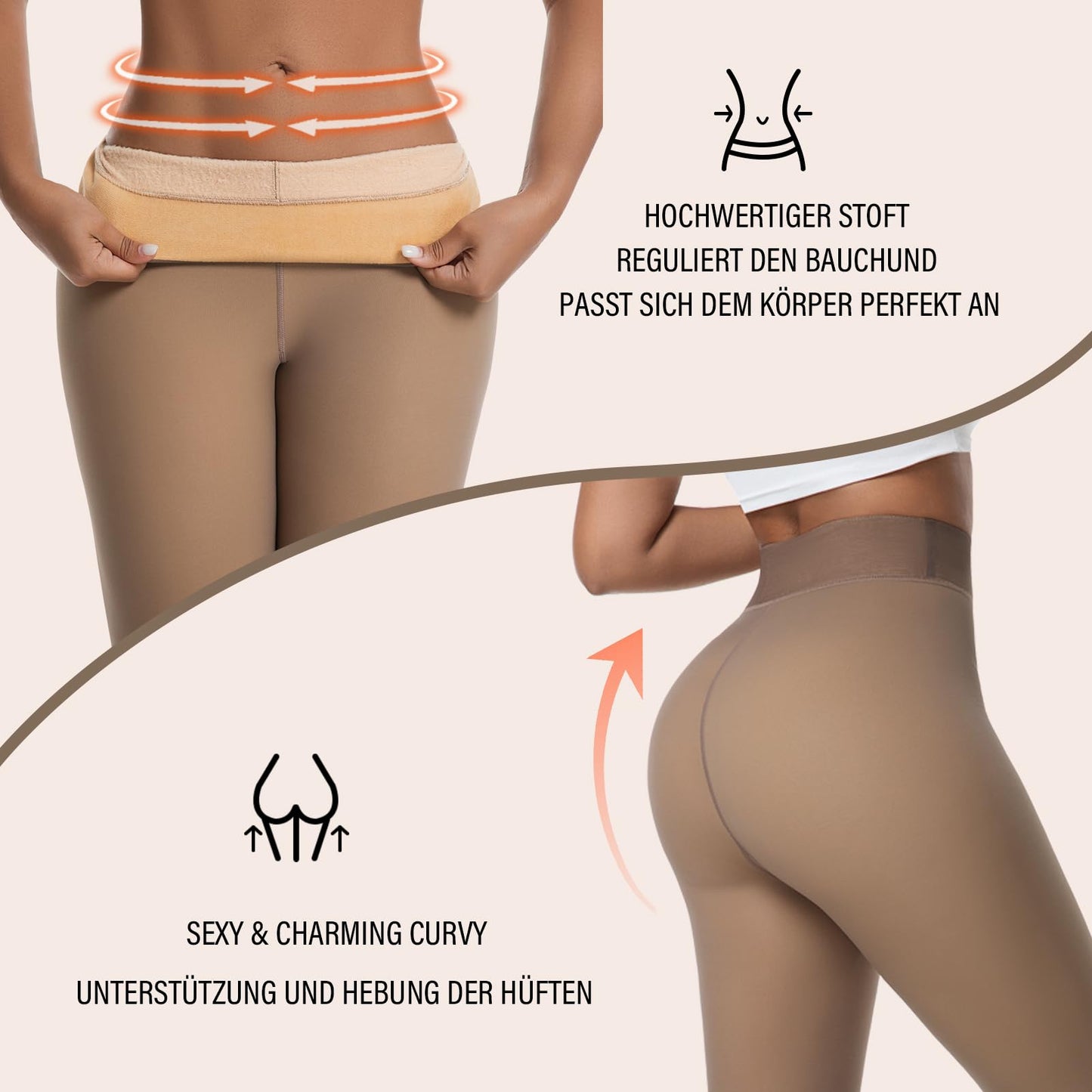 DIKER Thermo Strumpfhose Damen, Thermostrumpfhose Damen Winter