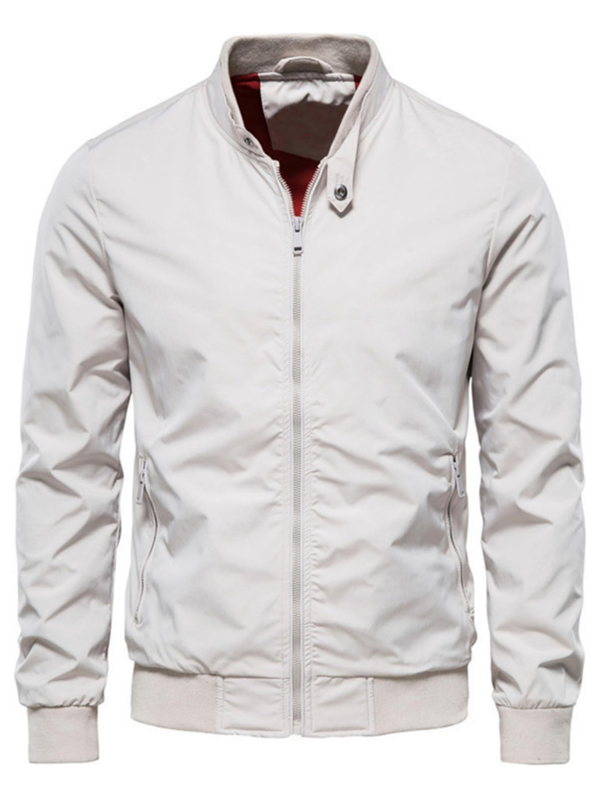 HOTIAN Herren Jacke Leichte Windbreaker Bomberjacke mit Stehkragen Jacke Übergangsjacke Freizeit jacke mit Reißverschlusstaschen