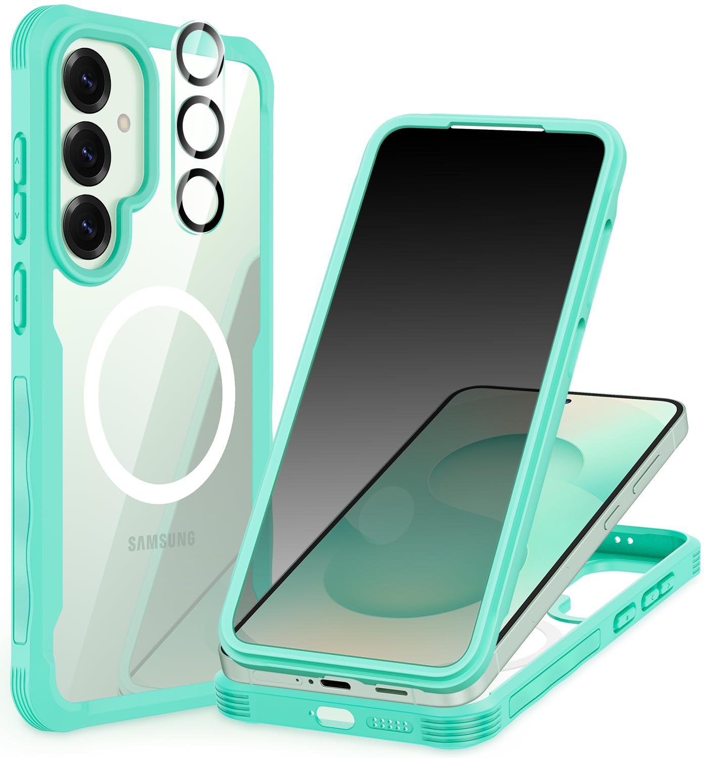 CENHUFO Privacy Screen Case for Samsung Galaxy S25 Ultra, Magnetic Mobile Phone Case with Built-in Privacy Tempered Glass Screen Protector and Camera Protection, 360 Degree Protective Case, Shockproof