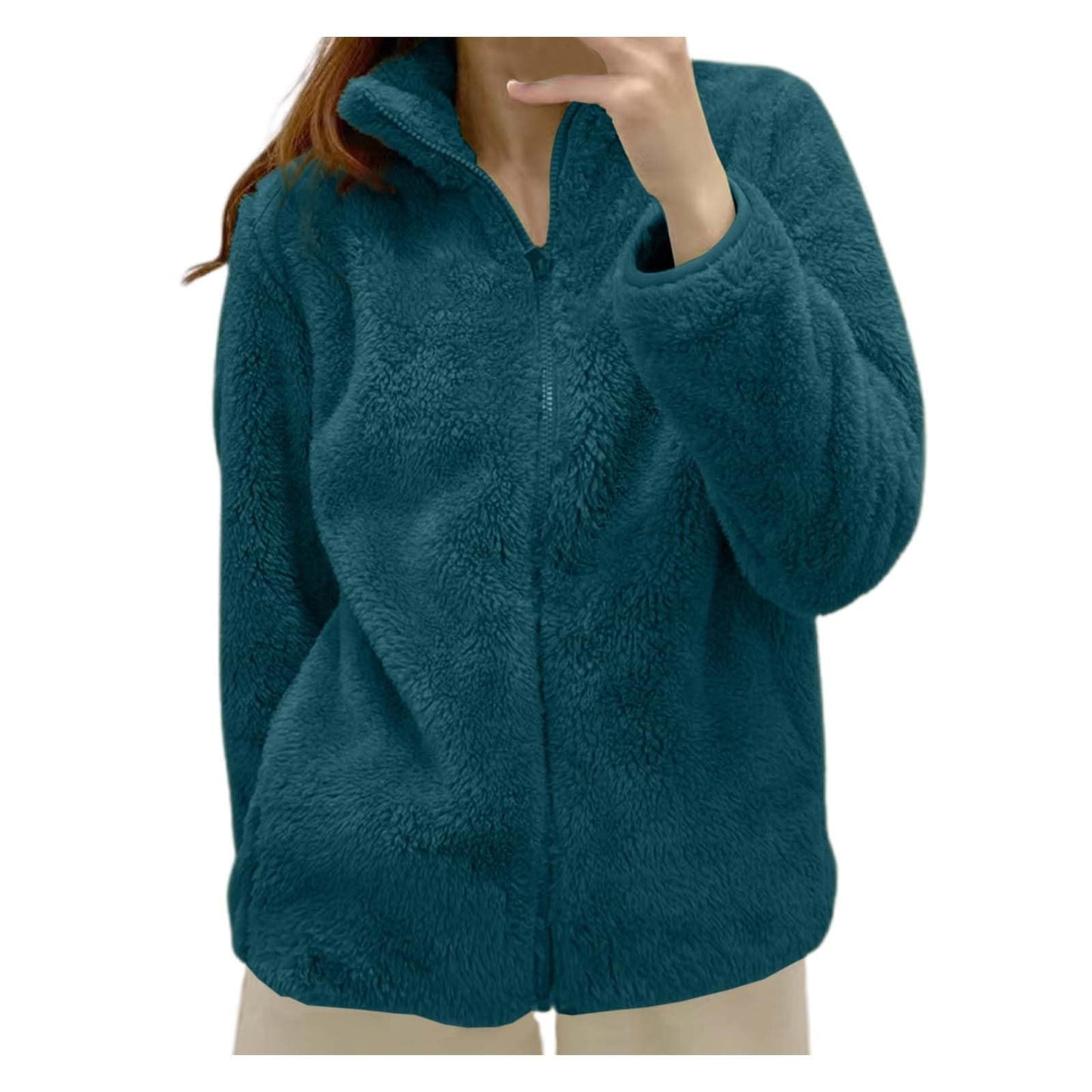Teddyjacke Damen Winter Teddyfleece Jacke Winterjacke Thermal Warm Teddy Wintermantel Fleecejacke Flauschig Plüschjacke Outdoor Fleecemantel 2026