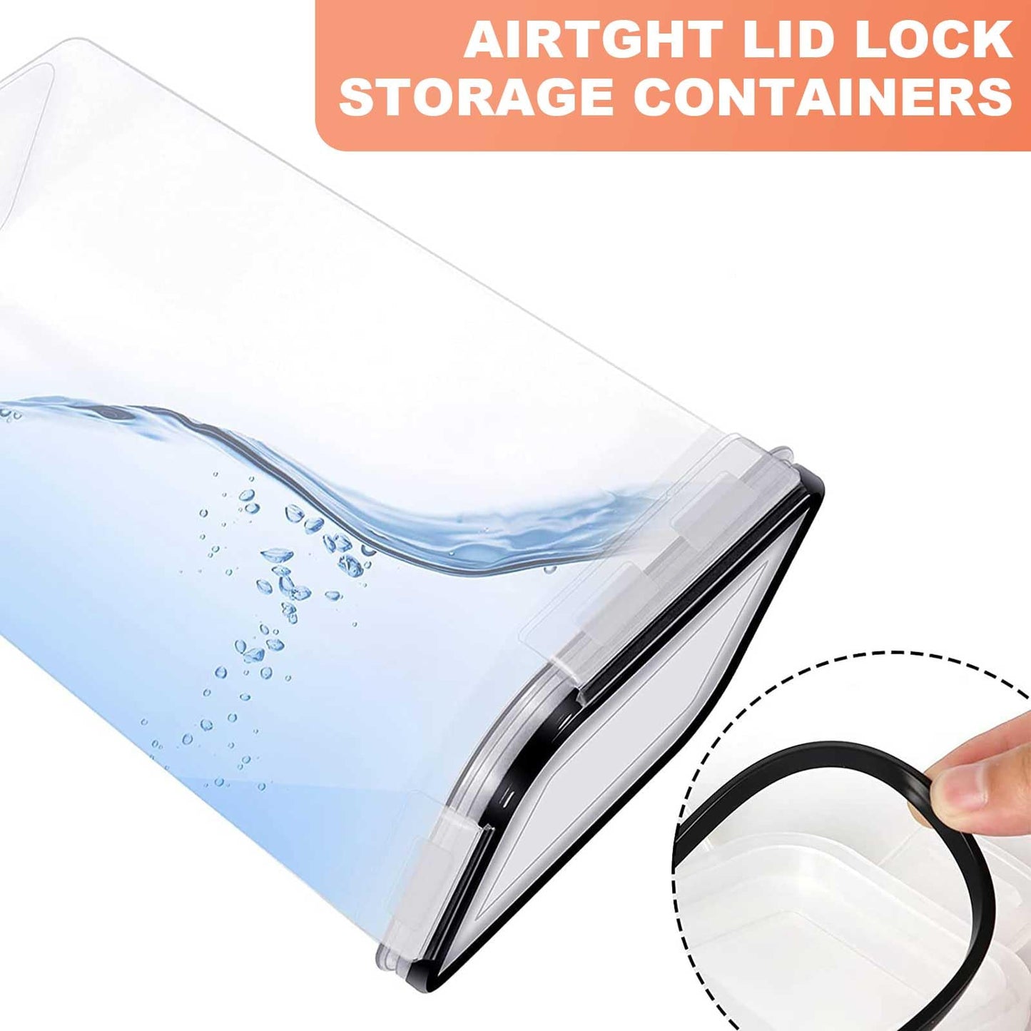 stusgo 24 Airtight Food Storage Containers with Lids Plastic Containers for Kitchen and Organization Cereal Flour and Sugar BPA Free Includes Spoon, Labels and a Pen