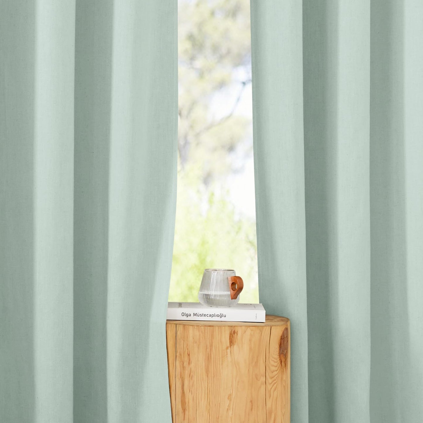 PONY DANCE Leinenvorhang Kräuselband Wohnzimmer Vorhänge Boho 2er Set H 245 x B 140 cm Leinen Gardinen für Schienensystem Leinenoptik Vorhänge Halbtransparent Linen Curtains Living Room, Beige