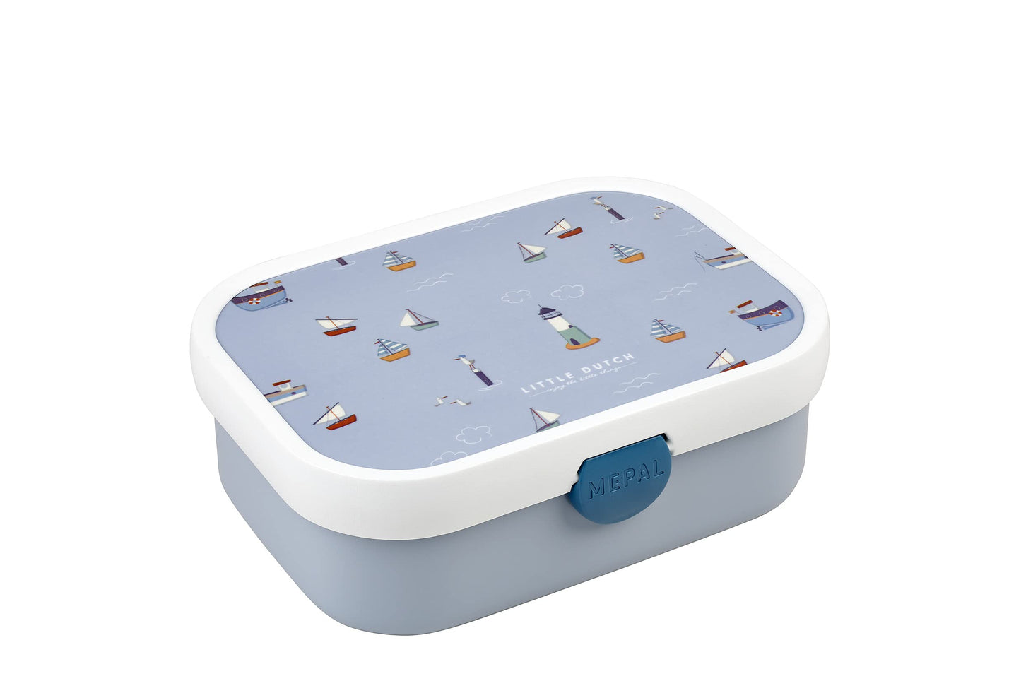 Mepal Brotdose Kinder Little Dutch – Bento Box Kinder - Brotdose Kinder mit Fächern & Gabel - Meal Prep Box mit Clip-Verschluss - BPA-frei & Spülmaschinenfest - 750 ml - Little Farm