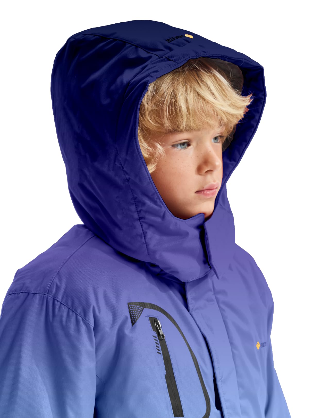 Gemyse Boys' Waterproof Ski Jacket, Windproof Fleece Jacket, Outdoor Winter Jacket, Rain Jacket with Hood