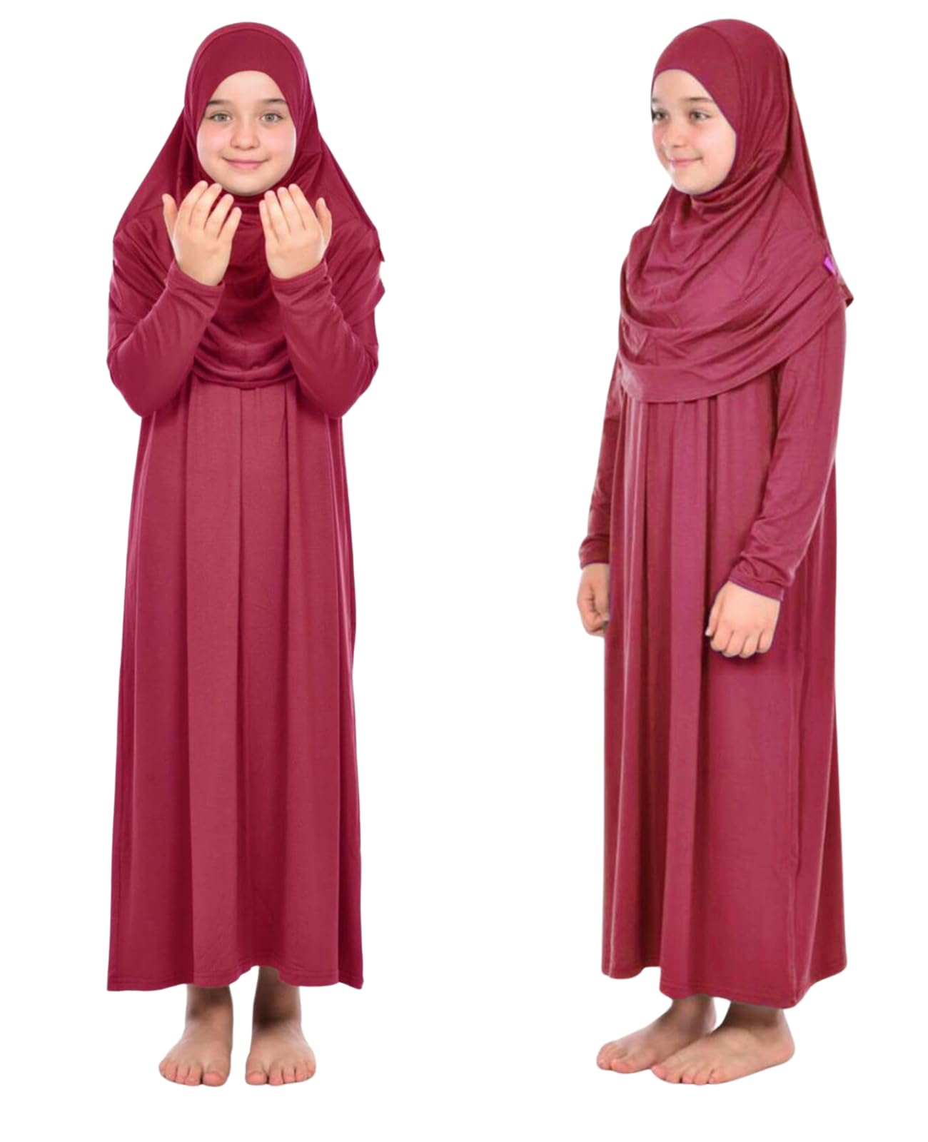 Prien Gebetskleidung Für Kinder, Mädchen Muslim Kleider, Lange Ärmel Abaya Mit Hijab, Islam Kleidung Frauen, Damen Muslimische Kleid Set, Gebetskleid Jilbab Khimar Ramadan