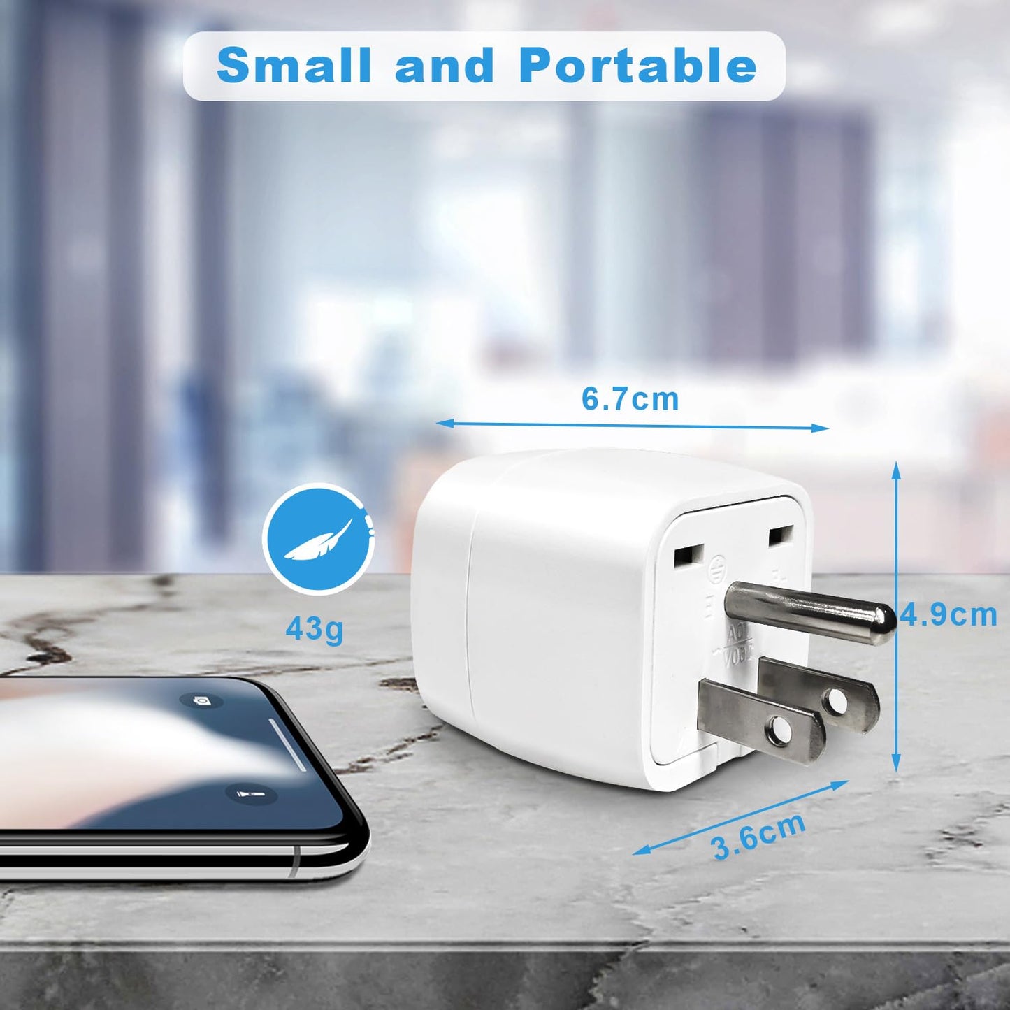 Reiseadapter USA 2Stück，USA Adapter Steckdose Deutschland Plug ，Adapter USA Deutschland Stecker für EU zu Amerika/Kanada/Mexiko/Thailand usw,Typ B Reisestecker Stromadapter,Weiß
