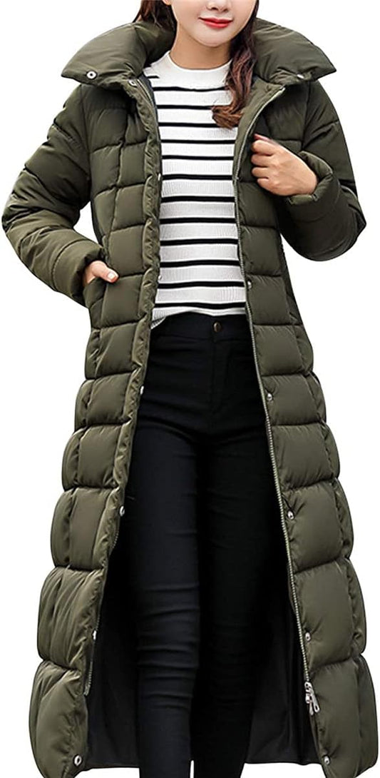 Onsoyours Women's Winter Jacket, Long Down Jacket, Quilted Jacket, Winter Coat, Parka Jacket, Outerwear, Women's Winter Warm Down Coat with Fur Collar