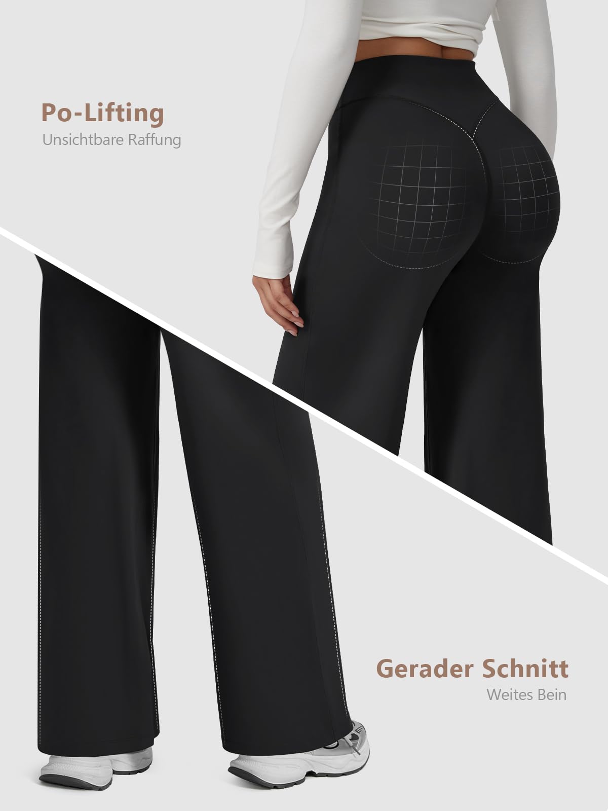Sporthose Damen Lang Nahtlose Yogahose Damen Lang Stretch Gym Hose Hohe Taille Yoga Kleidung für Yoga Workout Fitness