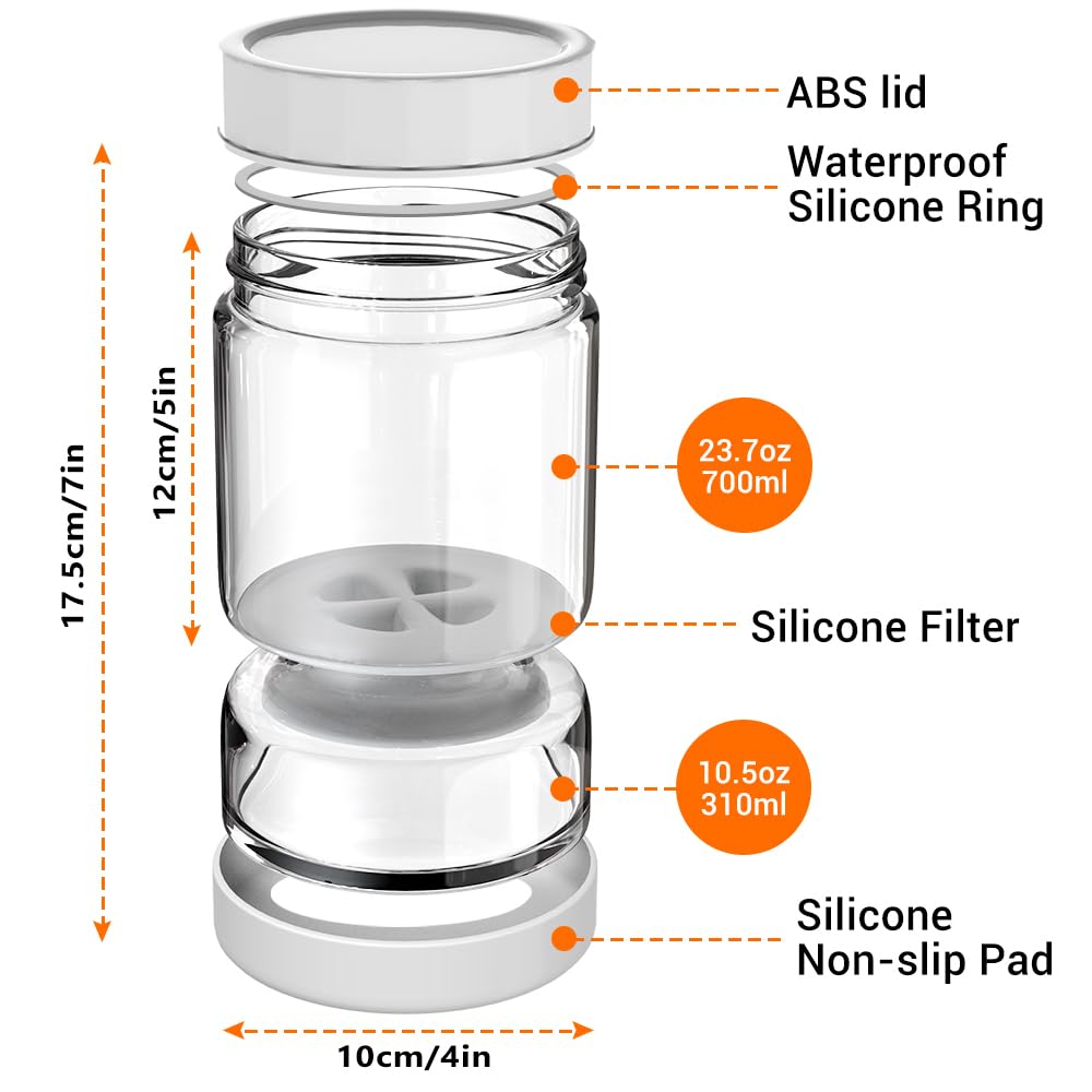 Homnoble Glas Einlegeglas mit Sieb Sanduhr, Pickle und Olive Jar Flip für Saft Separator von Nassen und Trockenen Food-grade ABS Deckel und BPA Frei für Essiggurke Olive Kimchi Jalapenos