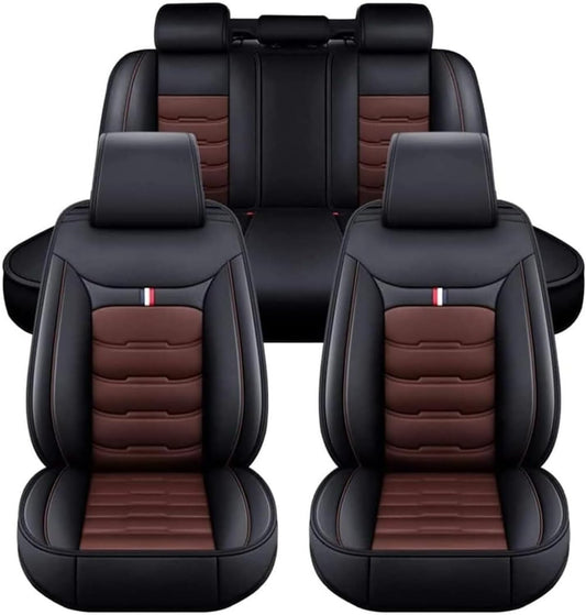 Auto Leder Sitzbezüge Sets für BMW X1 X3 X4 X5 X6 1/3/4/5/6/7 F25 F10 E83 E84 E70 E87 E90 E92 320I F11 F20 F15 F16 F30, Autositzbezüge Sets rutschfest Wasserdicht Atmungsaktiv Bequem Seat Schonbezüge