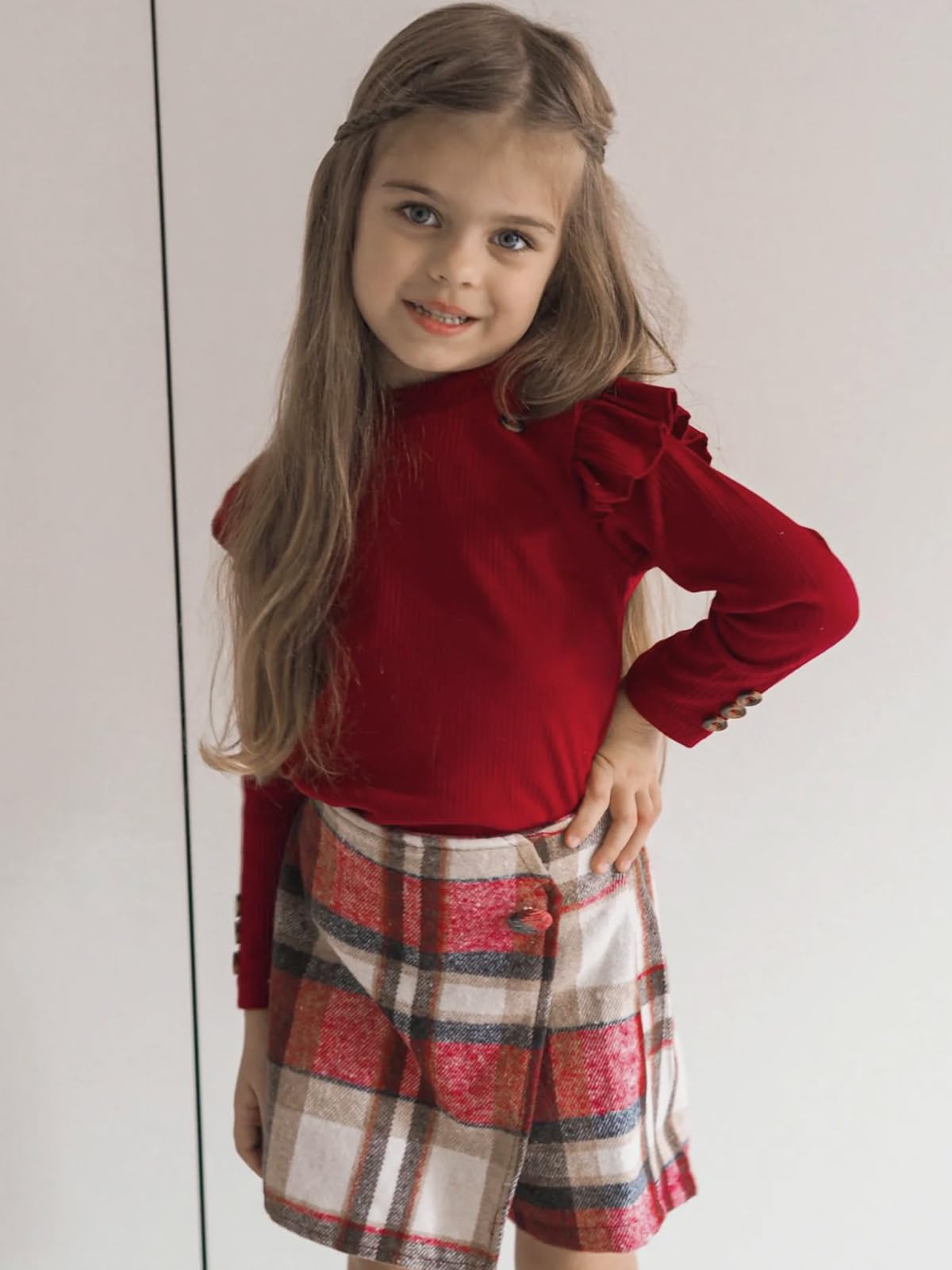 Miipat Toddler Girls Clothing Set Girls Outfits Set Long Sleeve Pullover Tops with Mini Skirt Sets Spring Autumn Baby Clothing Sets Girls Dresses