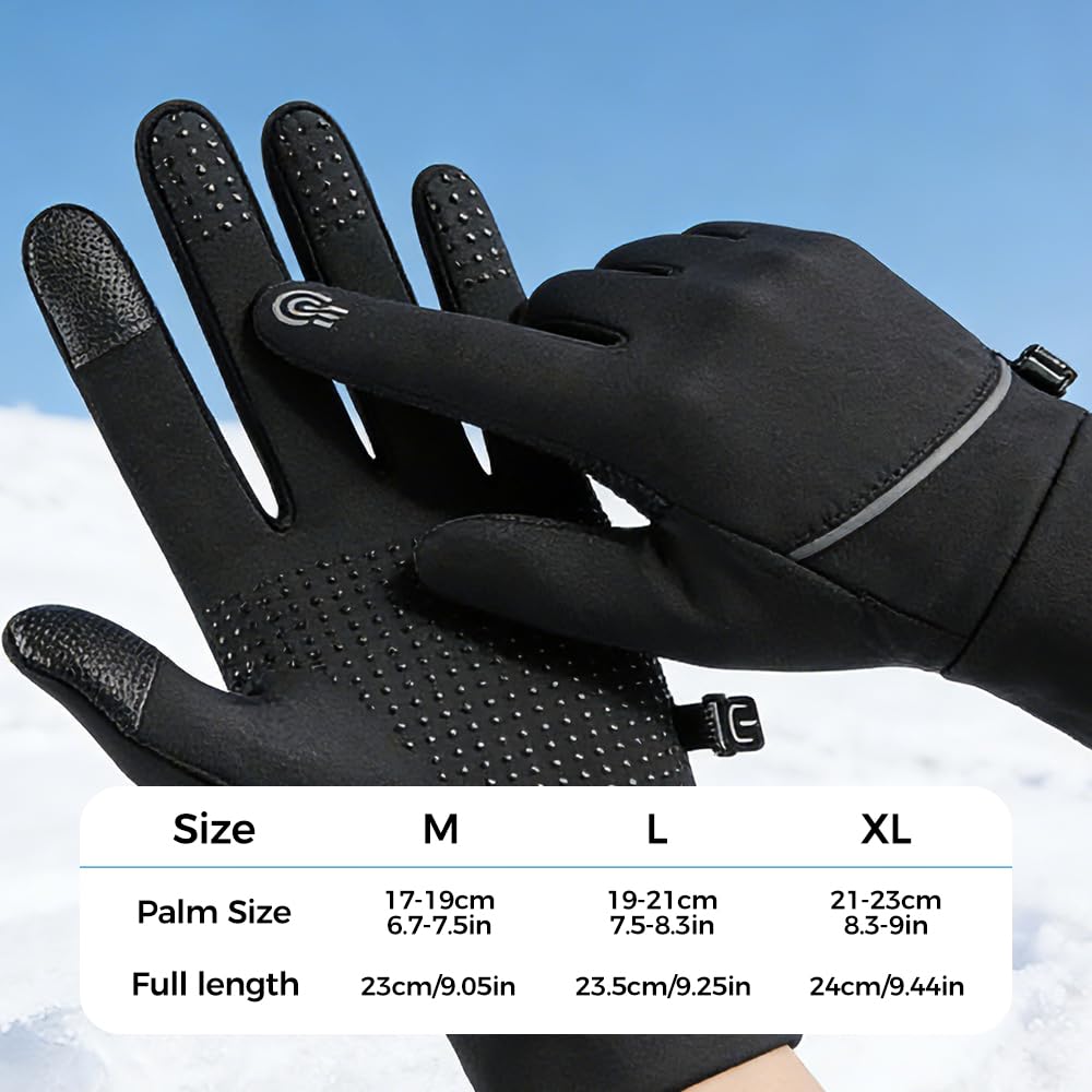 USB Heated Gloves, 2026 Winter Gloves Touch Screen, Heated Gloves Women Men, Electric Heated Ski Gloves, Cycling Gloves, Waterproof for Cycling, Running
