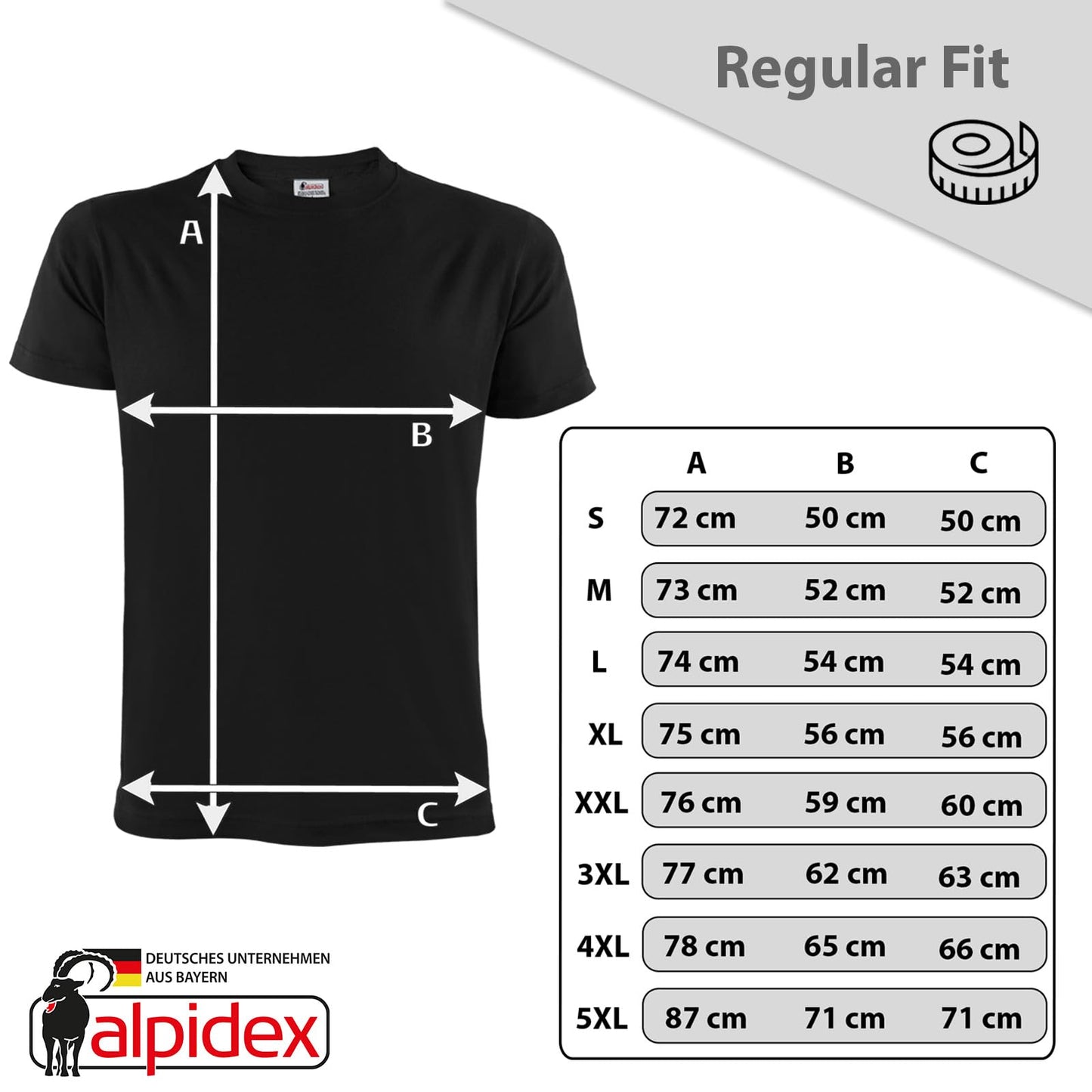ALPIDEX Herren T-Shirts 5er Set Rundhals einfarbig S M L XL XXL 3XL 4XL 5XL
