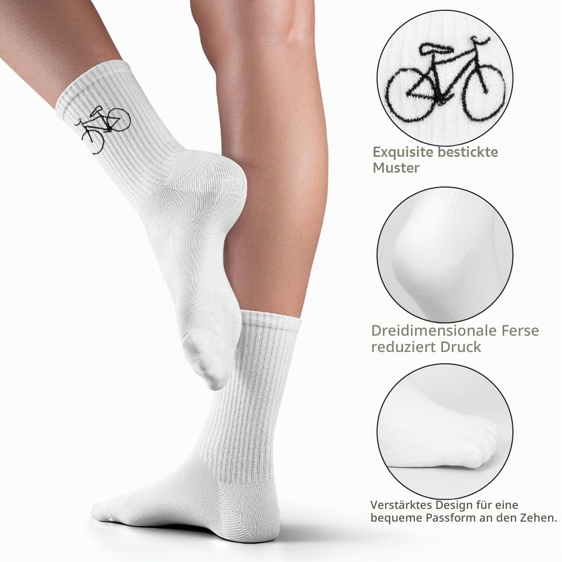 HUKUMA Rennrad Socken,35-46 Fahrradsocken Herren,Fahrrad Geschenk für Herren Damen,Rennrad Zubehör,Fahrradfahrer Tennissocken Accessoires,Lustiges Geschenk für Geburtstag Männer und Frauen